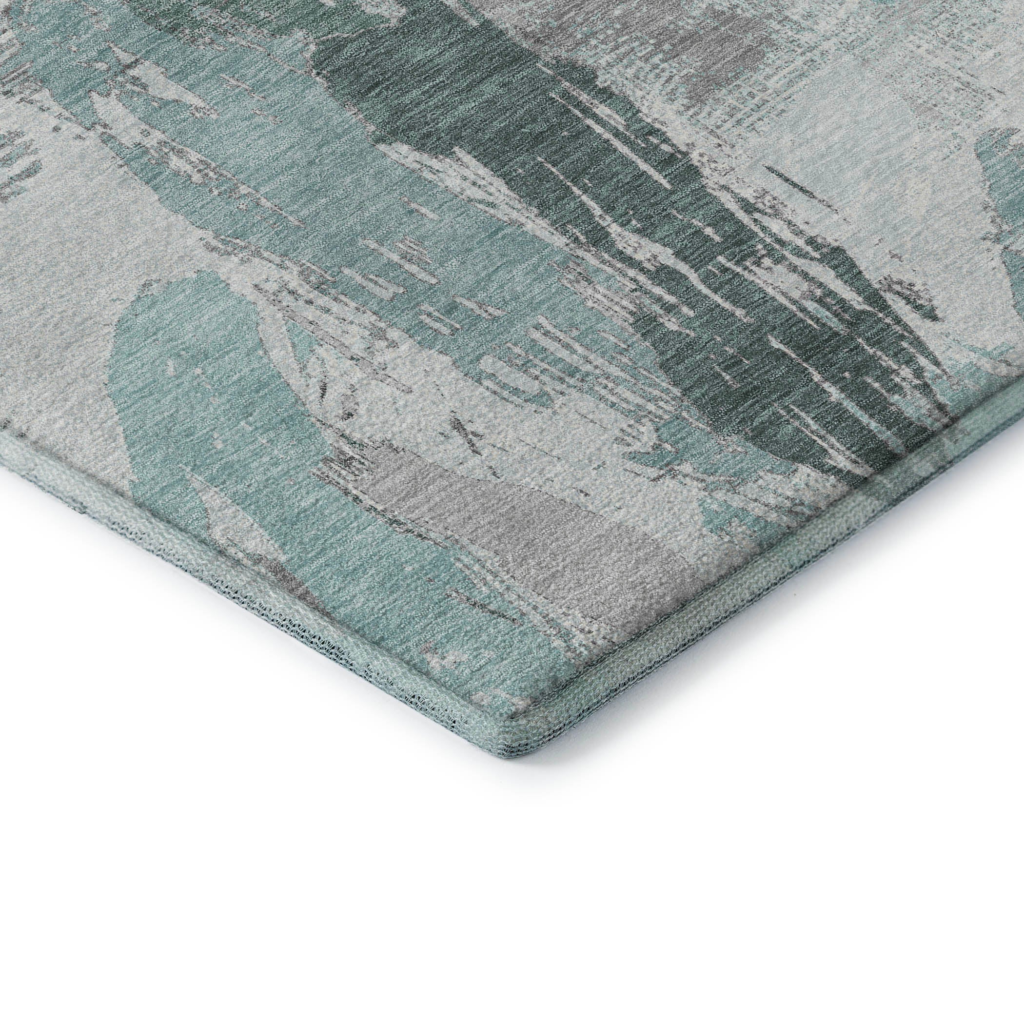 Cairo Machine Washable Transitional Teal Rug 1'8" x 2'6" #shape_Rectangle