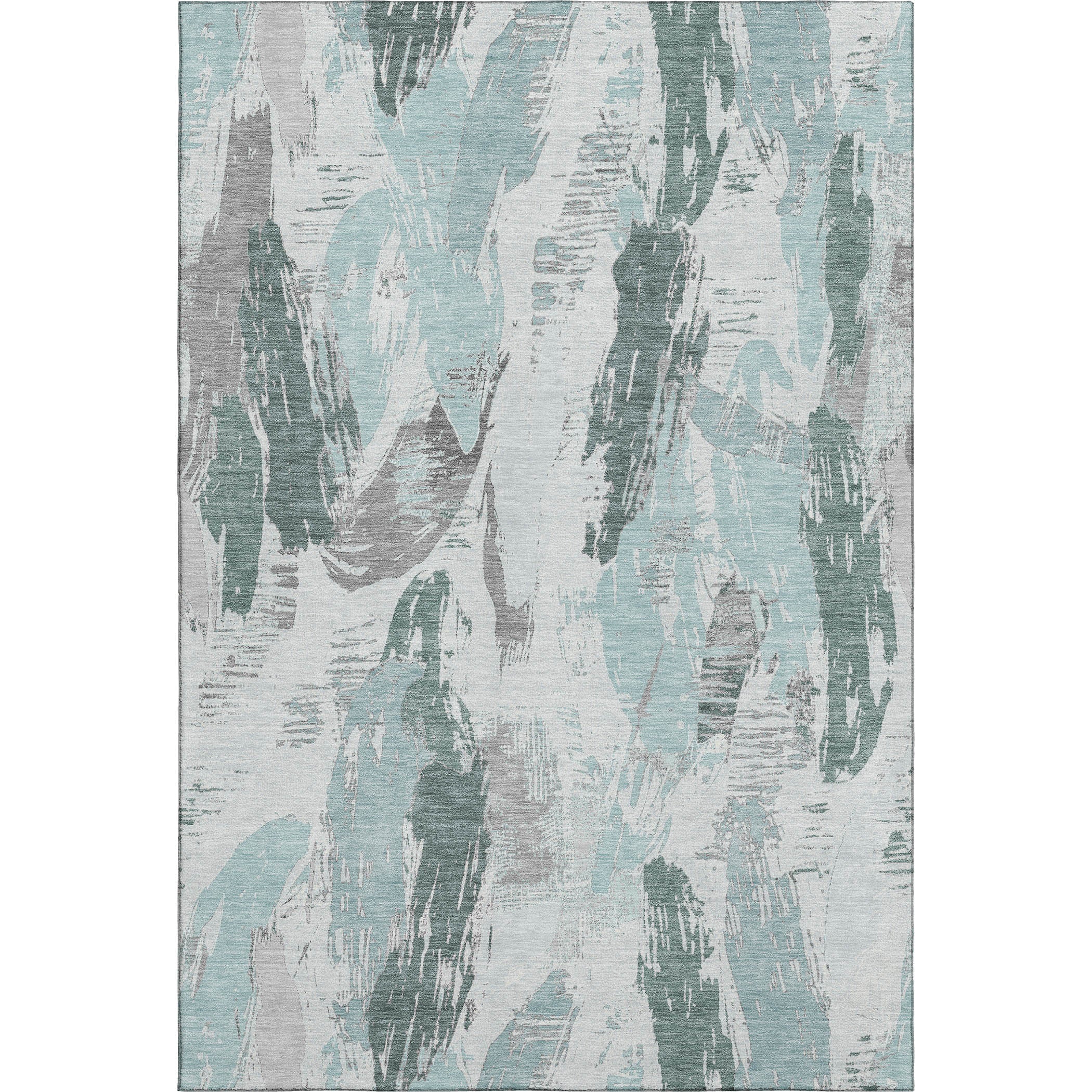Cairo Machine Washable Transitional Teal Rug 2'6" x 3'10" #shape_Rectangle