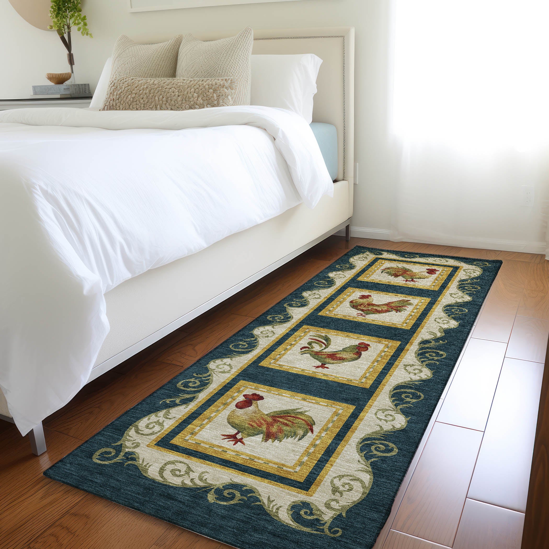 Lucerne Machine Washable Kitchen Midnight Black Rug 2'3" x 7'6" #shape_Runner