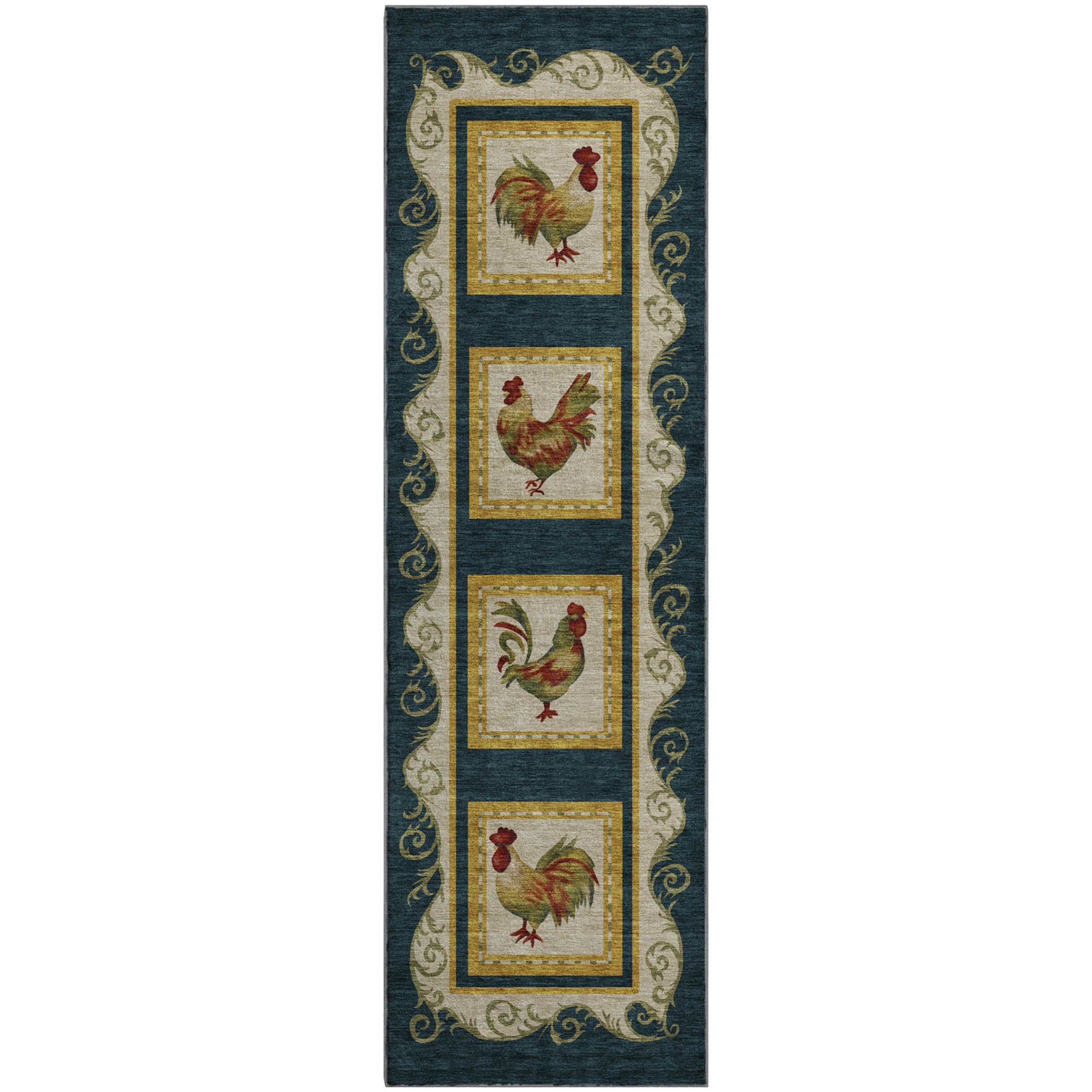 Lucerne Machine Washable Kitchen Midnight Black Rug 2'3" x 7'6" #shape_Runner