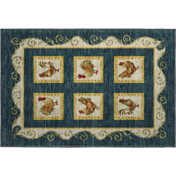 Lucerne Machine Washable Kitchen Midnight Black Rug 1'8" x 2'6"