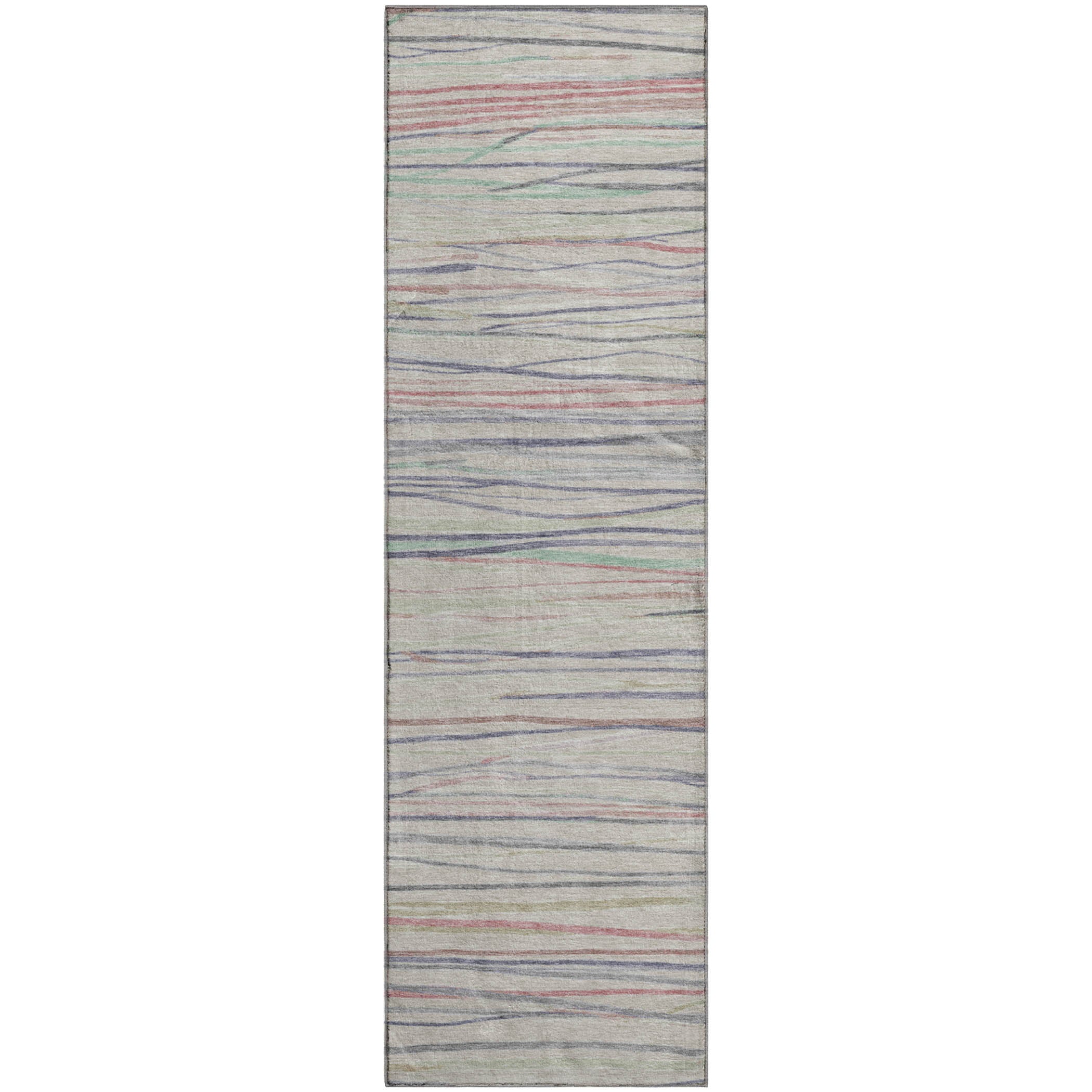 Havana Machine Washable Transitional Beige Brown Rug 2'3" x 7'6" #shape_Runner