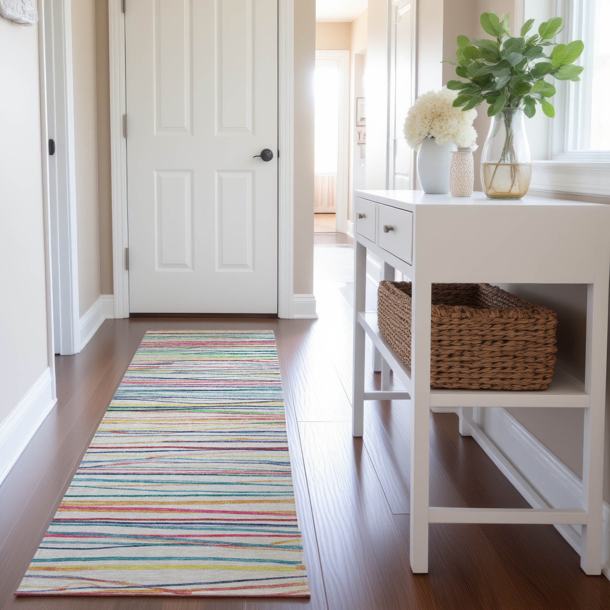 Havana Machine Washable Transitional Ivory Rug 2'3" x 7'6" #shape_Runner