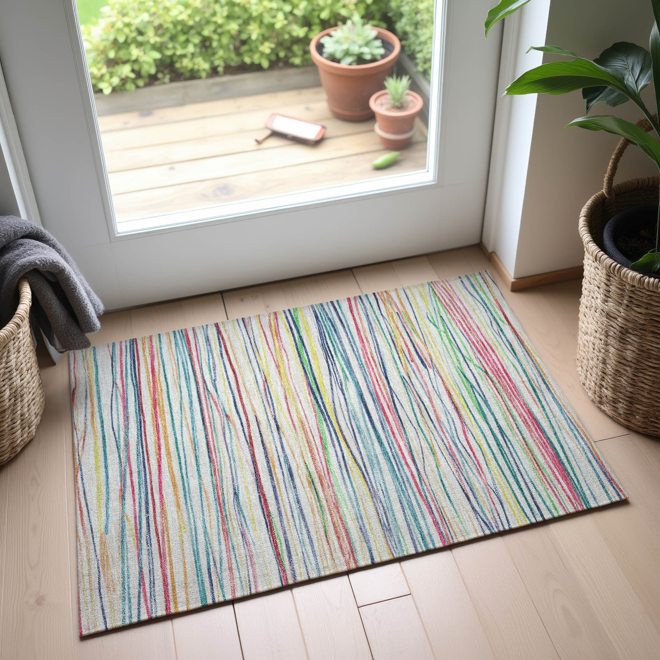 Havana Machine Washable Transitional Ivory Rug 1'8" x 2'6" #shape_Rectangle
