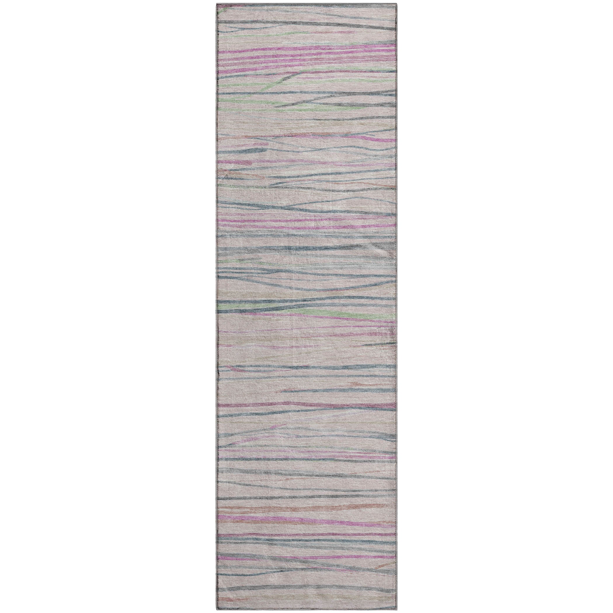 Havana Machine Washable Transitional Pink Rug 2'3" x 7'6" #shape_Runner