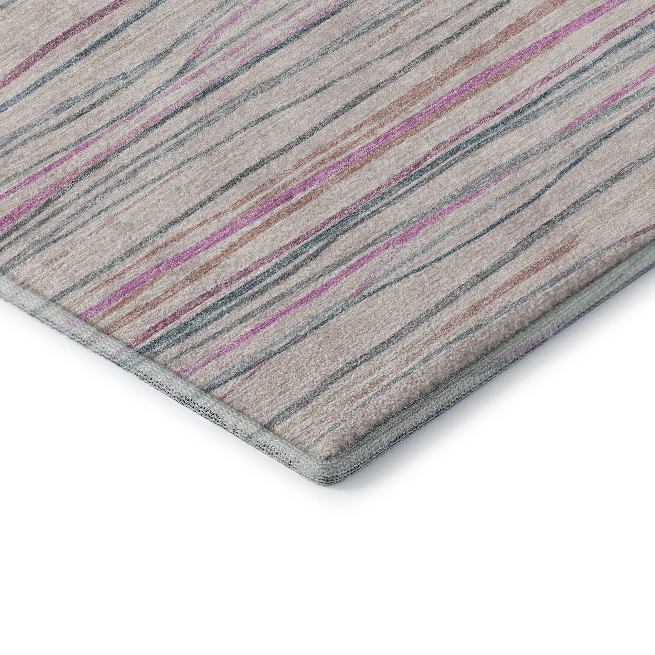 Havana Machine Washable Transitional Pink Rug 1'8" x 2'6" #shape_Rectangle