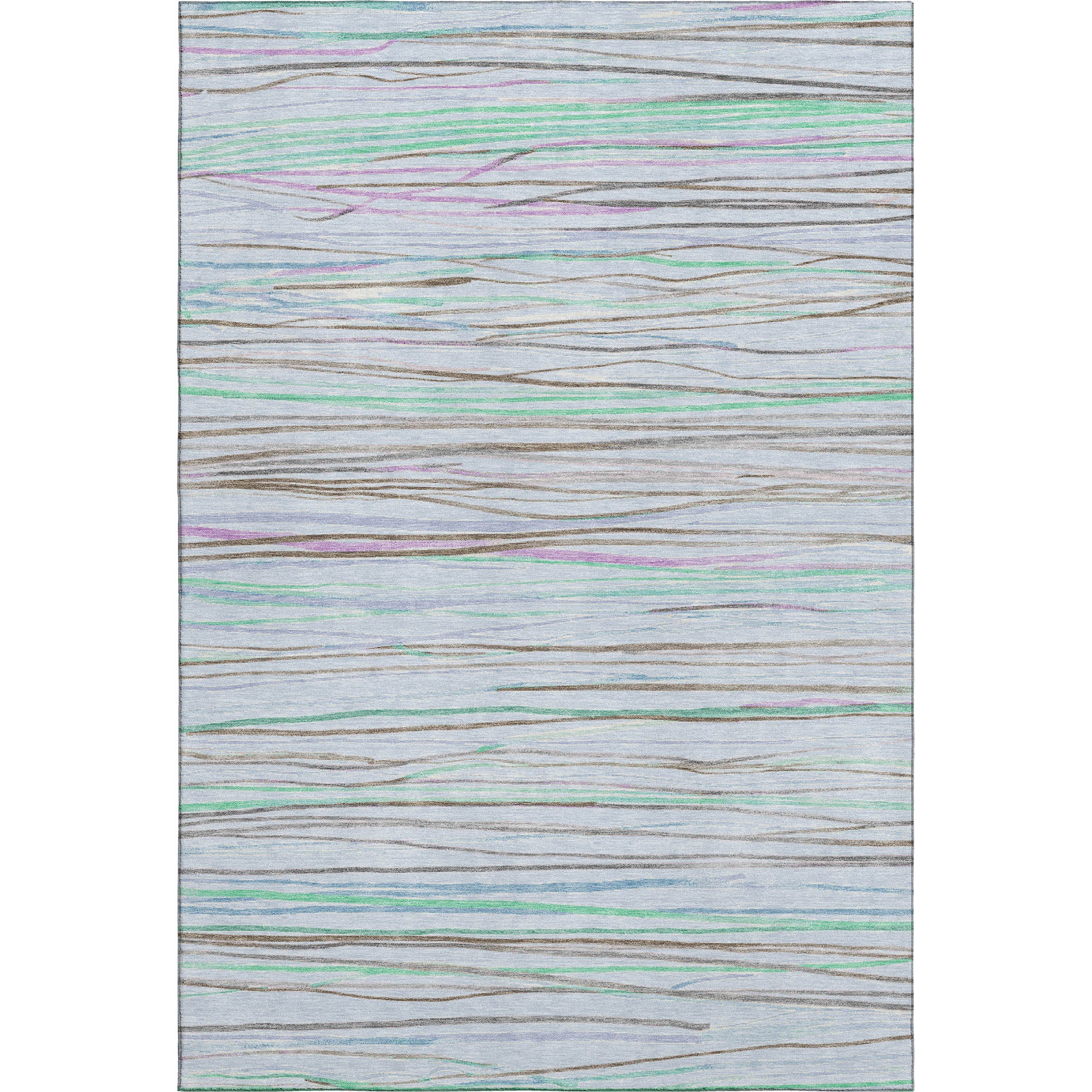 Havana Machine Washable Transitional Sky Blue Rug 2'6" x 3'10" #shape_Rectangle