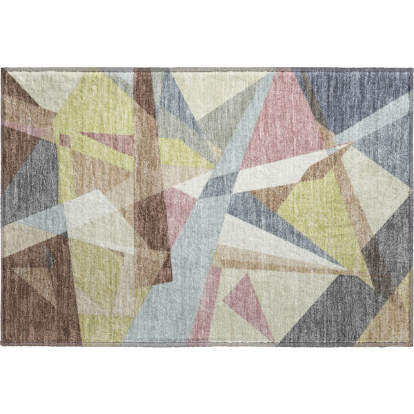 Cairo Machine Washable Transitional Khaki Brown Rug 1'8" x 2'6"