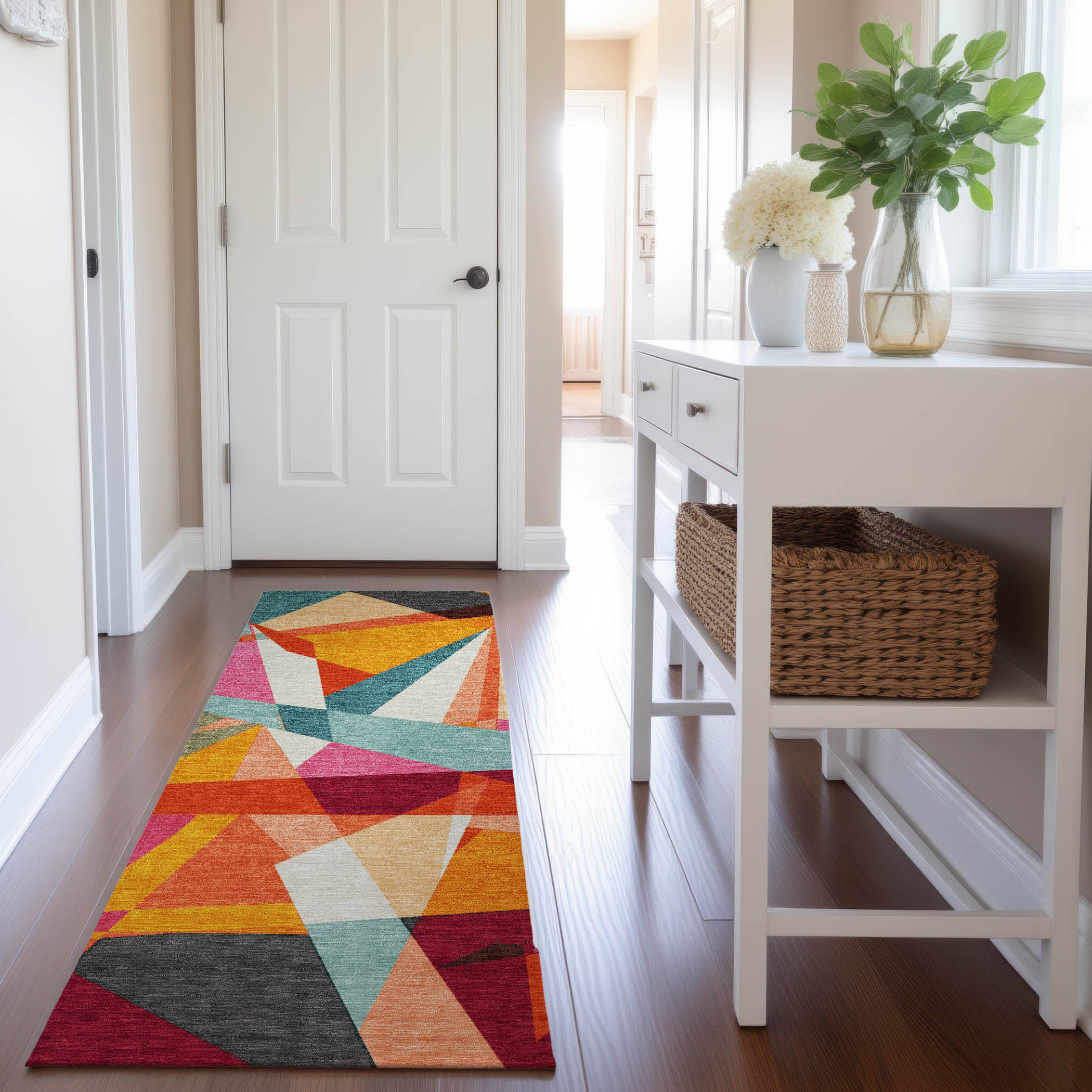 Cairo Machine Washable Transitional Orange Rug 2'3" x 7'6" #shape_Runner