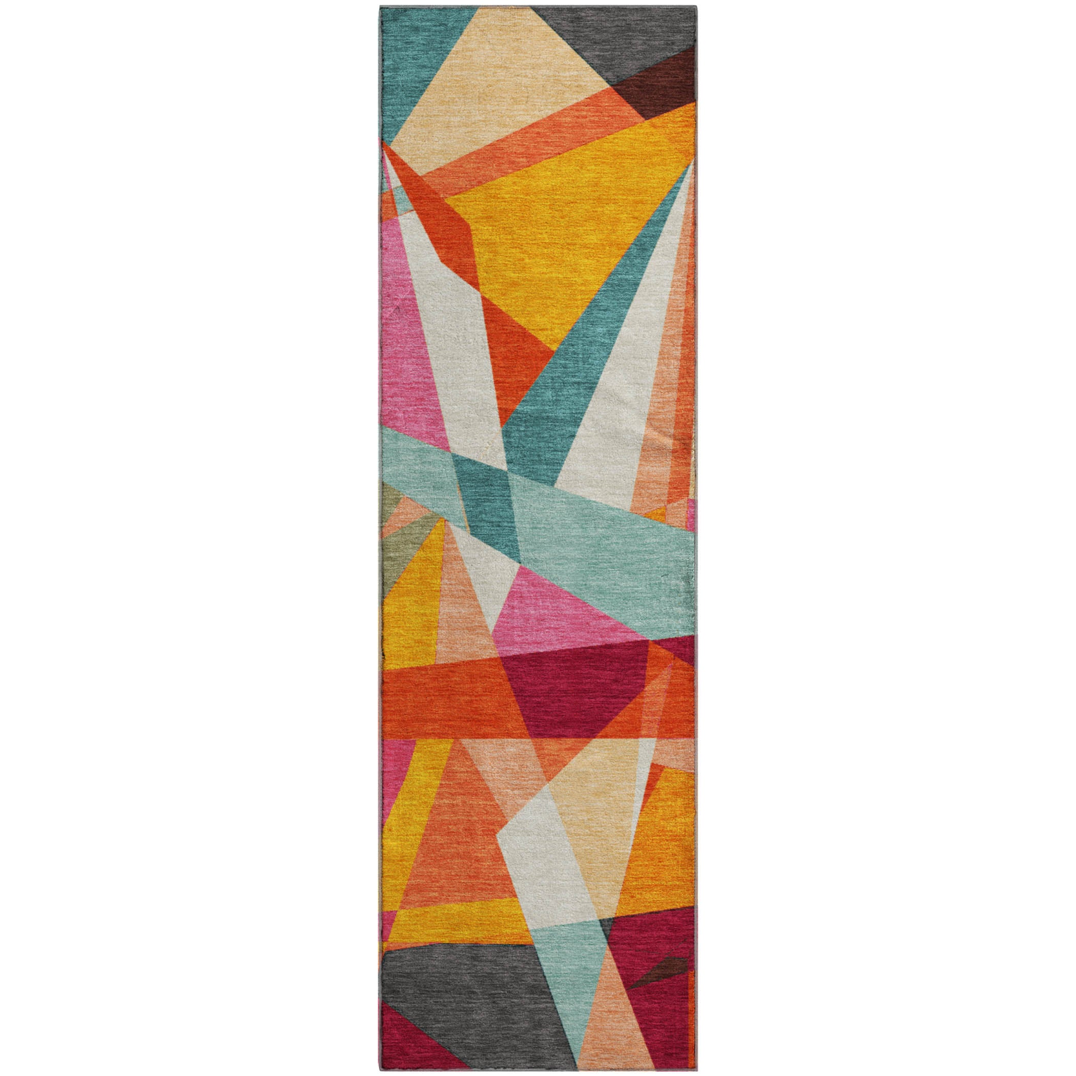 Cairo Machine Washable Transitional Orange Rug 2'3" x 7'6" #shape_Runner