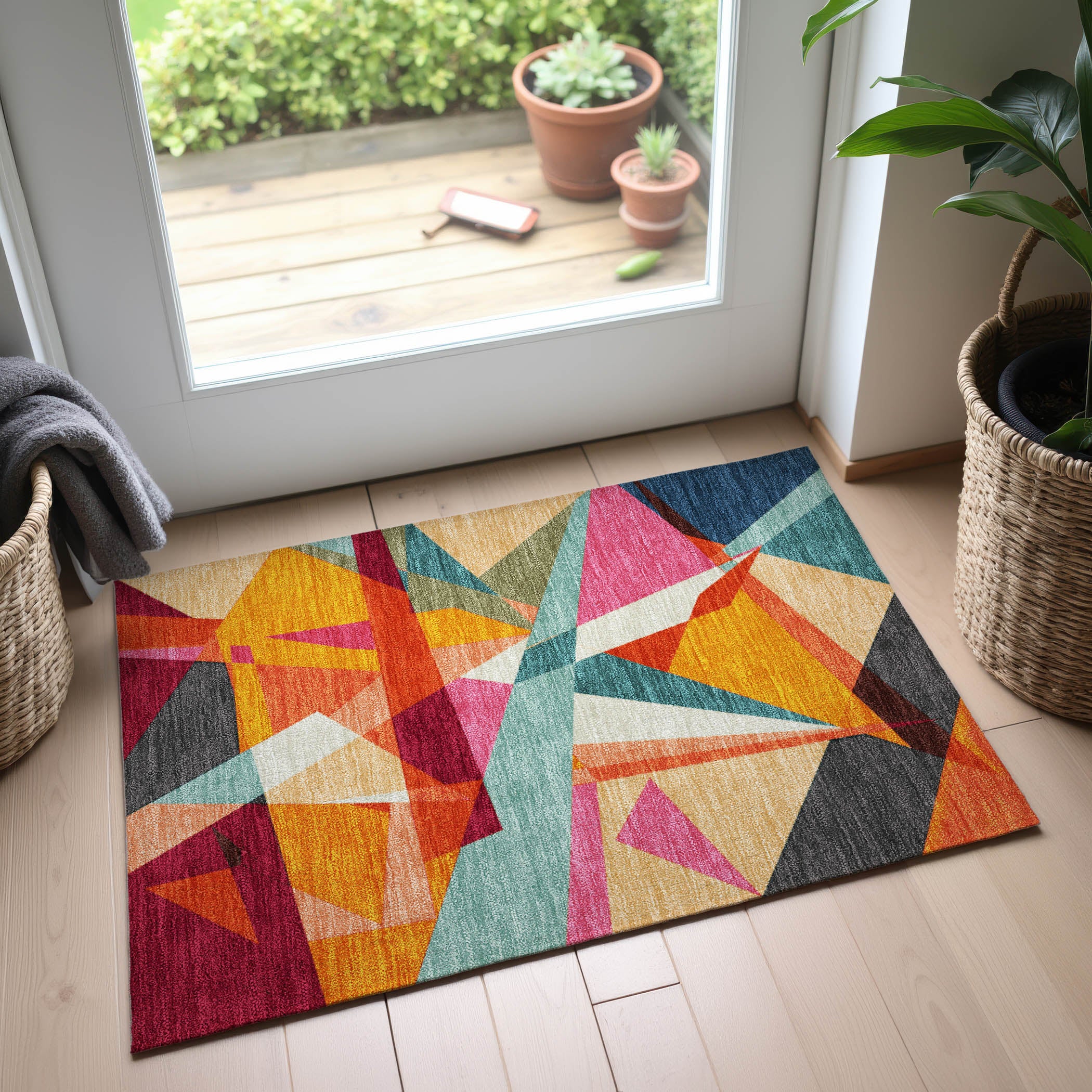 Cairo Machine Washable Transitional Orange Rug 1'8" x 2'6" #shape_Rectangle