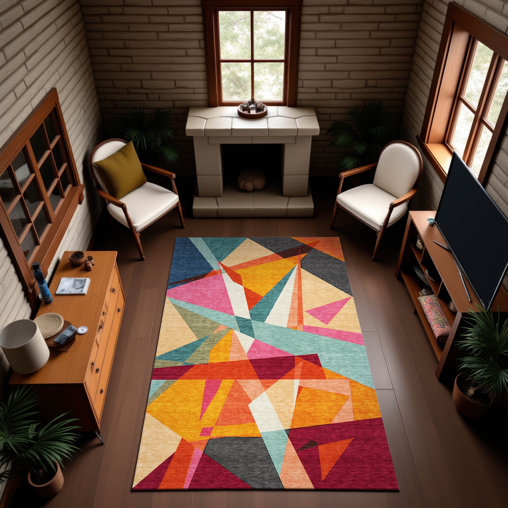 Cairo Machine Washable Transitional Orange Rug 2'6" x 3'10" #shape_Rectangle