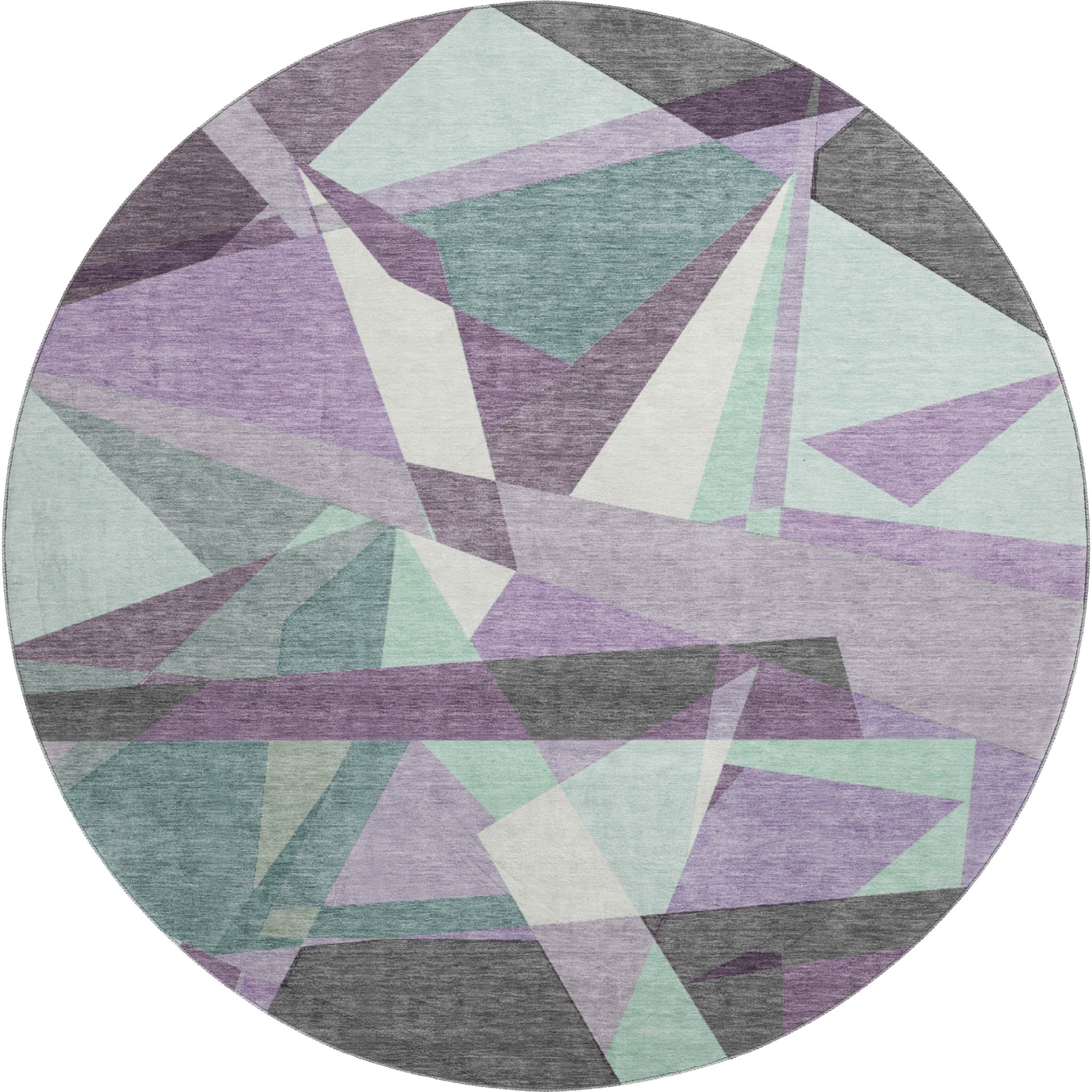 Cairo Machine Washable Transitional Purple Rug 8' x 8' #shape_Round