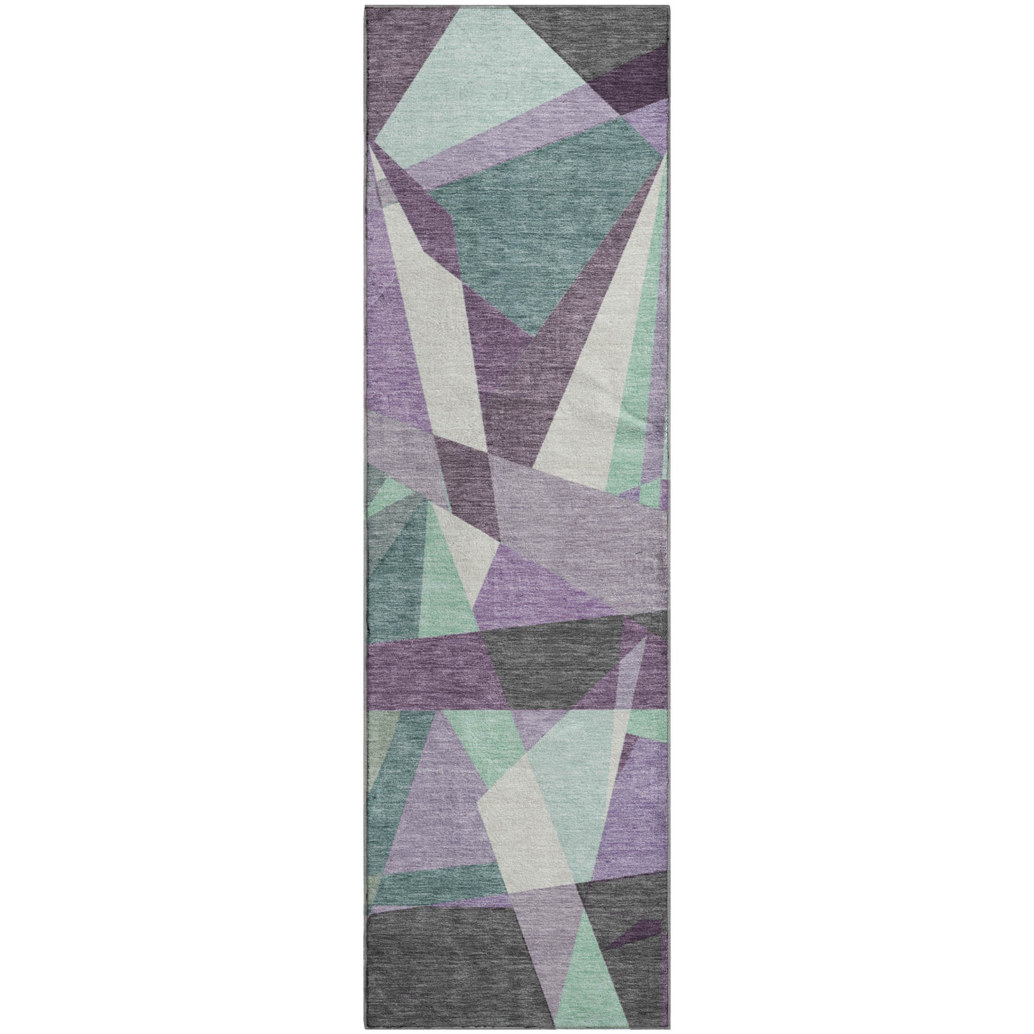 Cairo Machine Washable Transitional Purple Rug 2'3" x 7'6" #shape_Runner