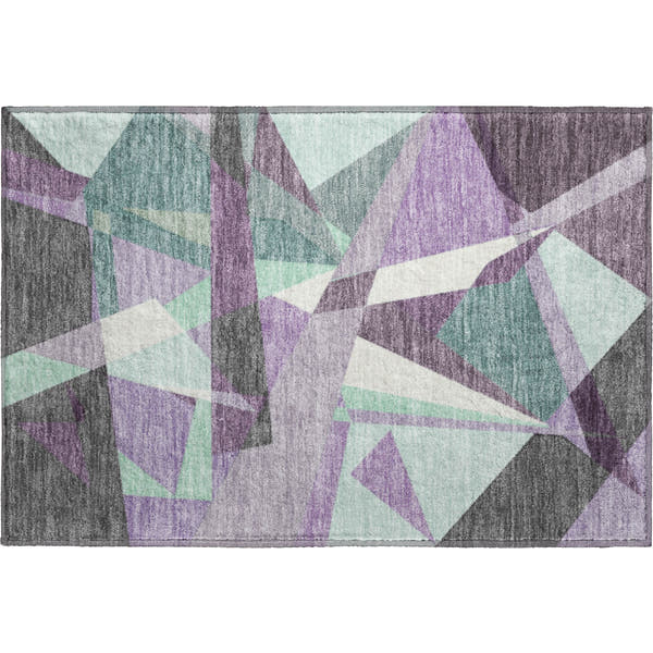 Cairo Machine Washable Transitional Purple Rug 1'8" x 2'6"