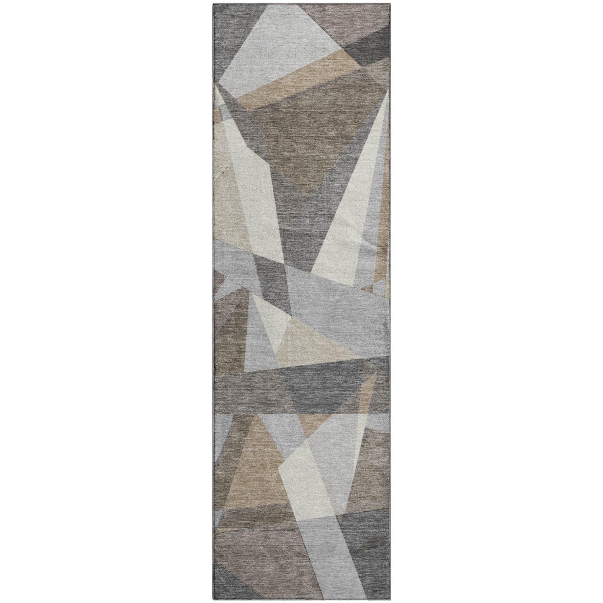 Cairo Machine Washable Transitional Taupe Brown Rug 2'3" x 7'6" #shape_Runner