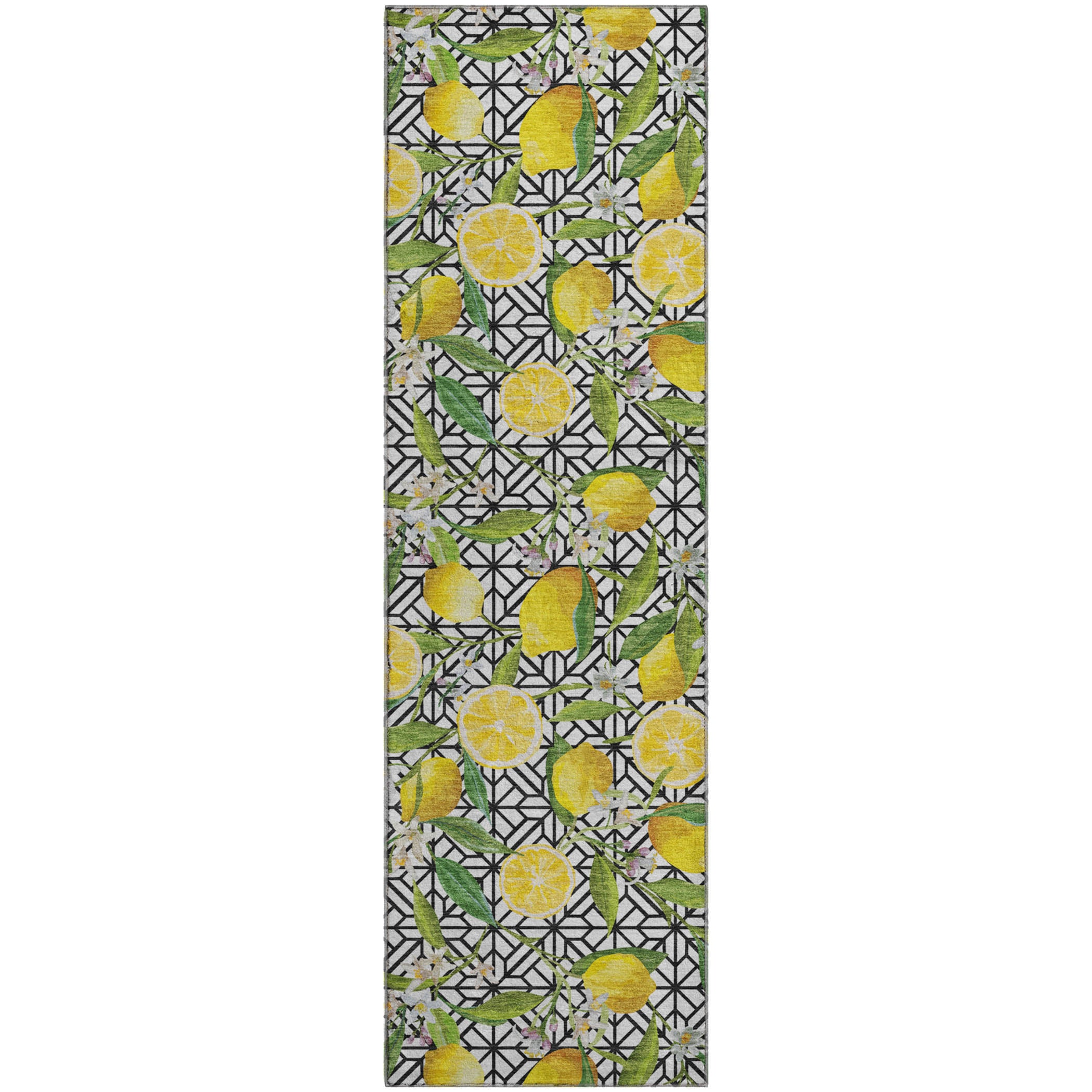 Reykjavik Machine Washable Kitchen Yellow Ivory Rug 2'3" x 7'6" #shape_Runner
