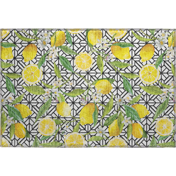 Reykjavik Machine Washable Kitchen Yellow Ivory Rug 1'8" x 2'6"