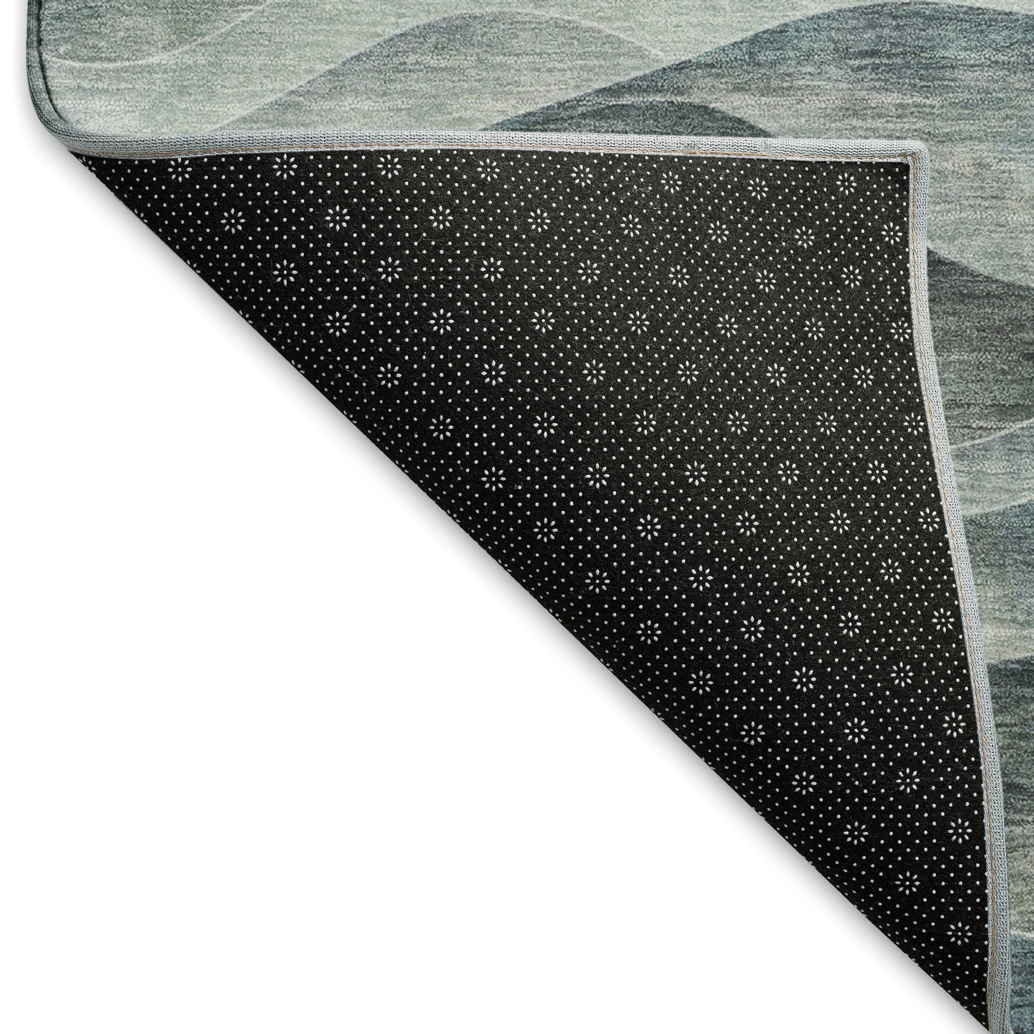 Cartagena Machine Washable Transitional Teal Rug 1'8" x 2'6" #shape_Rectangle