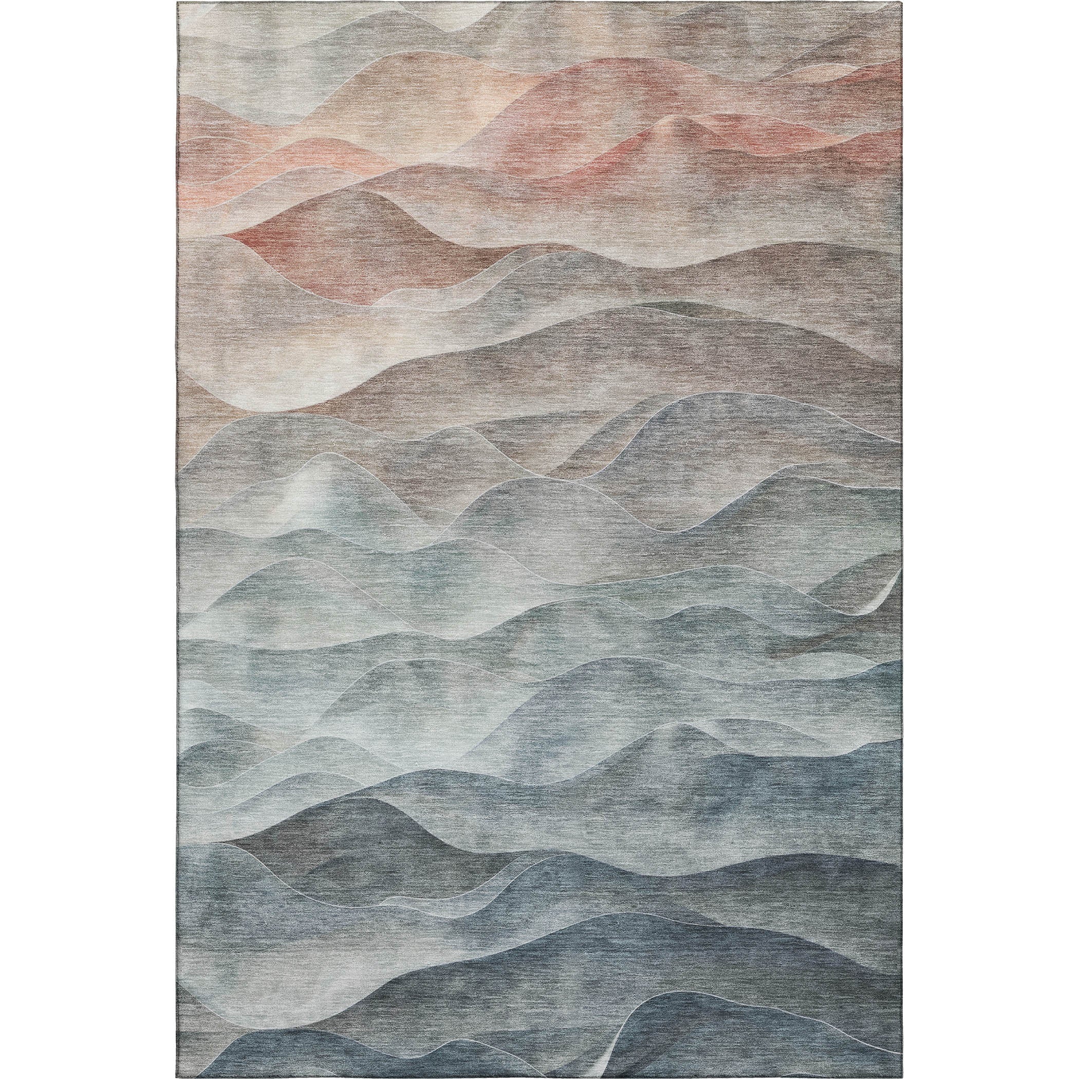 Cartagena Machine Washable Transitional Teal Rug 2'6" x 3'10" #shape_Rectangle