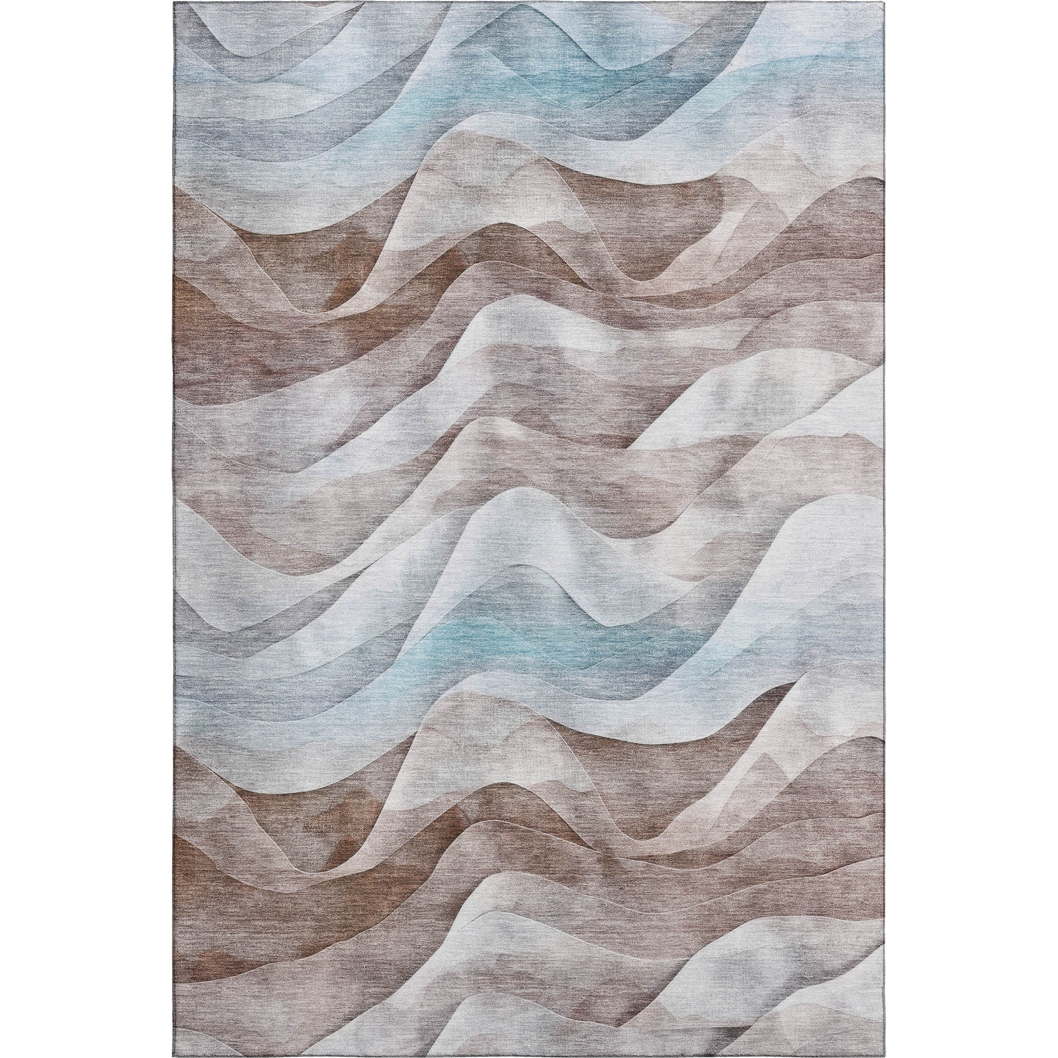 Oslo Machine Washable Transitional Mocha Brown Rug 2'6" x 3'10" #shape_Rectangle