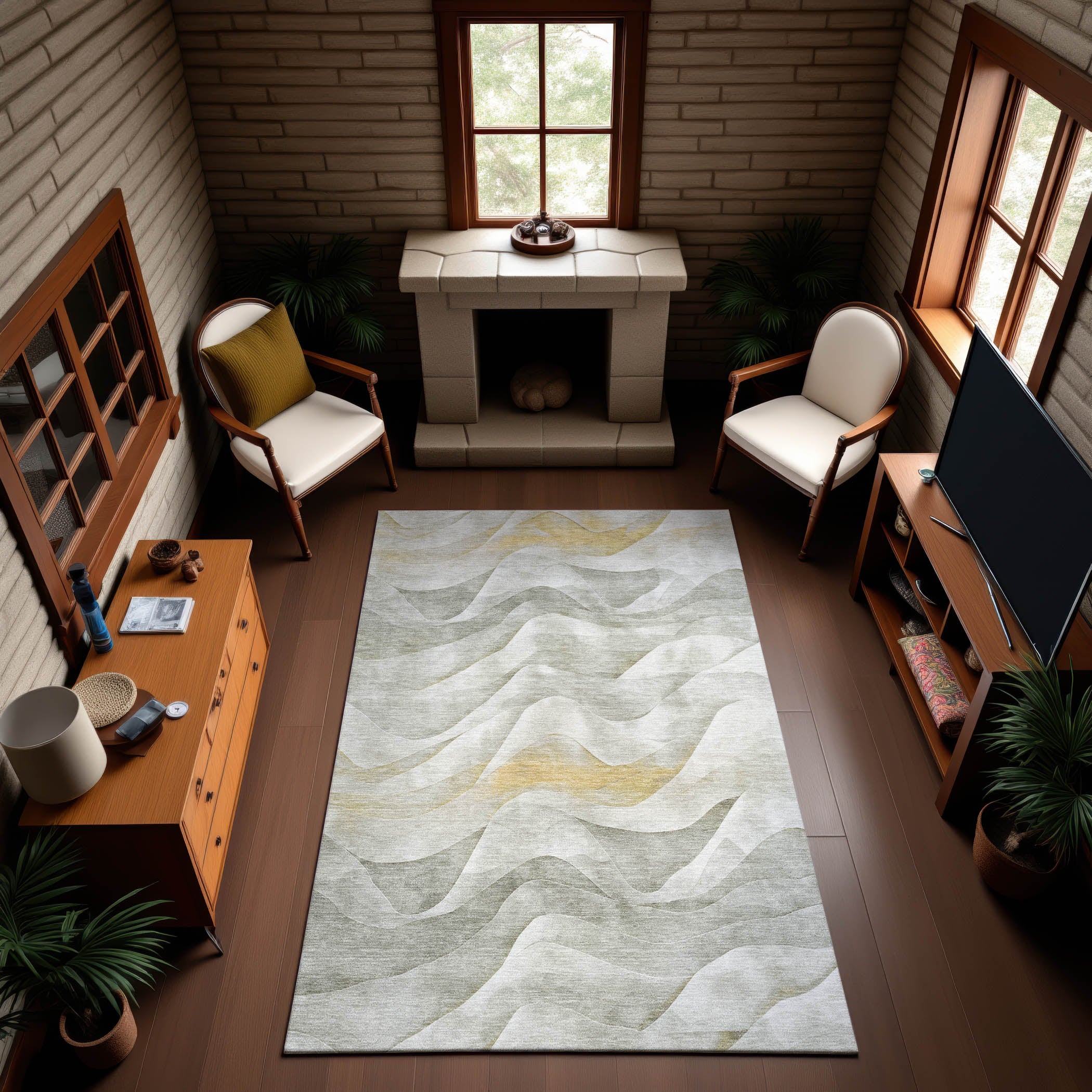 Oslo Machine Washable Transitional Silver Gray Rug 2'6" x 3'10" #shape_Rectangle