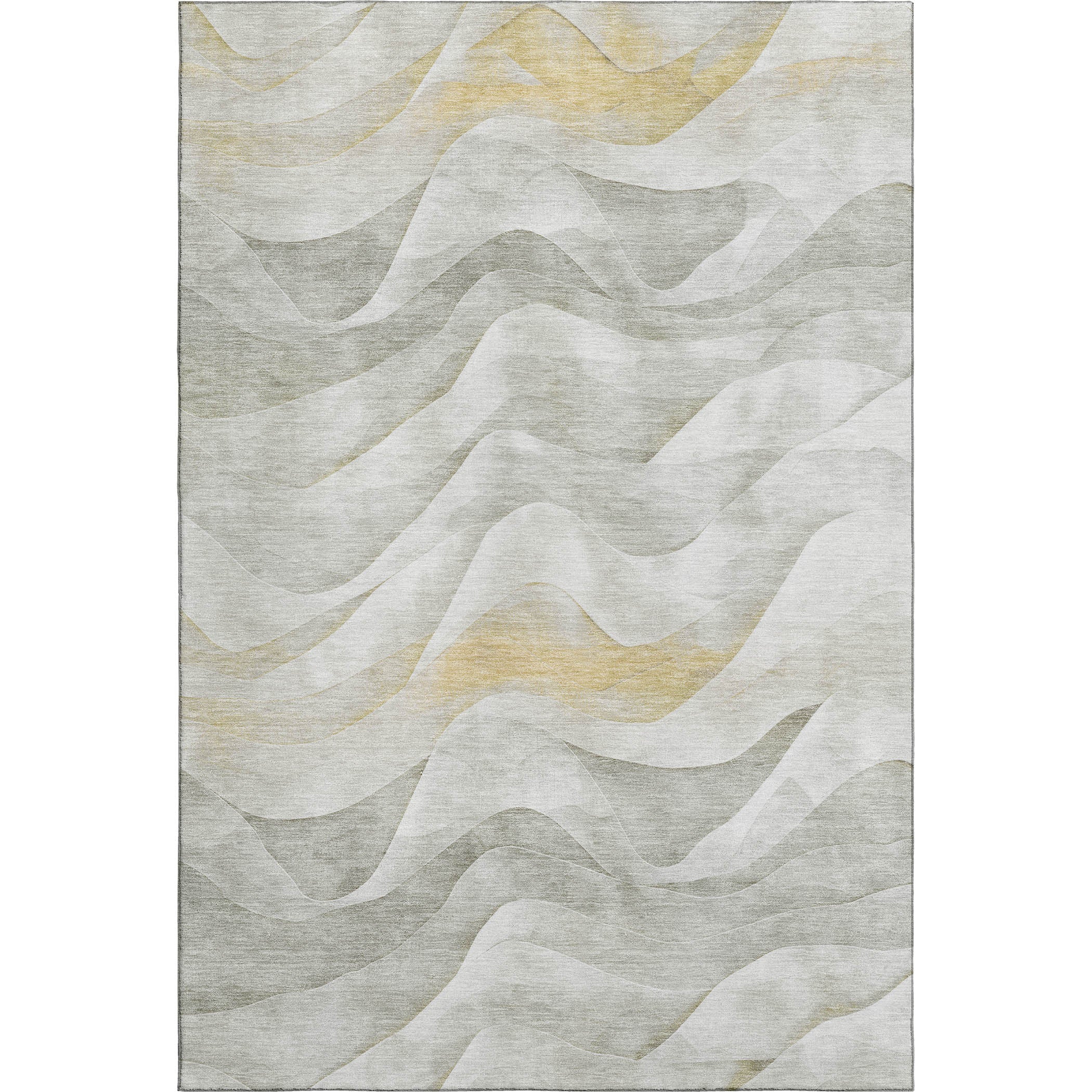 Oslo Machine Washable Transitional Silver Gray Rug 2'6" x 3'10" #shape_Rectangle