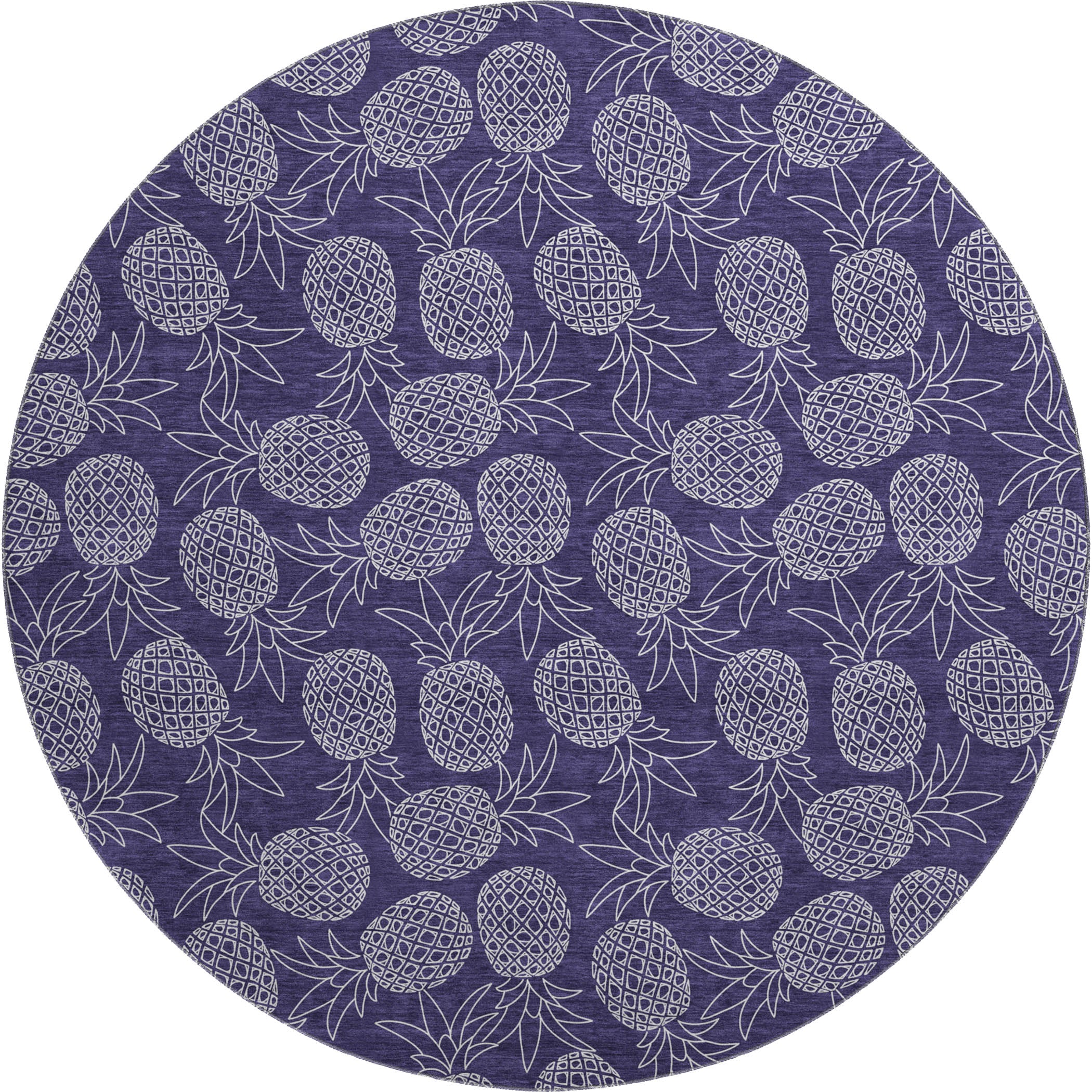 Seville Machine Washable Kitchen Blue Rug 8' x 8' #shape_Round