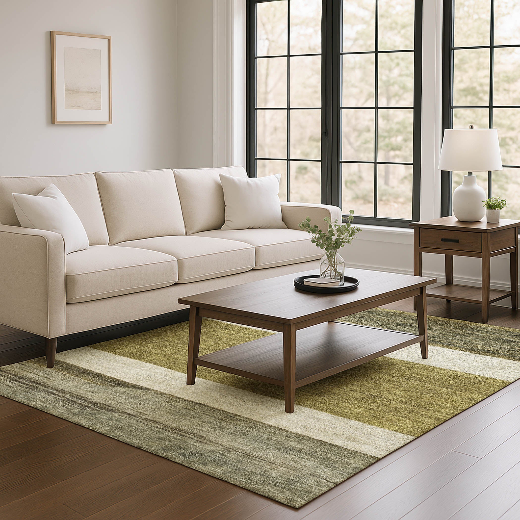 Ghent Machine Washable Transitional Coffee Brown Rug 2'6" x 3'10" #shape_Rectangle