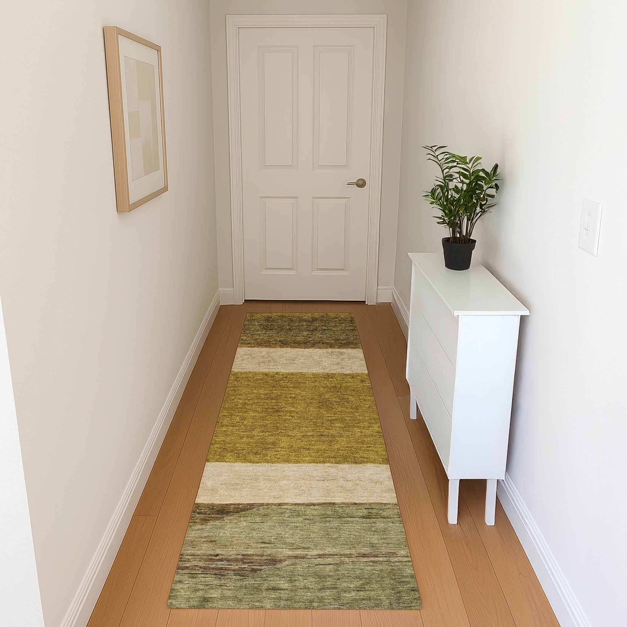 Ghent Machine Washable Transitional Gold Rug 2'3" x 7'6" #shape_Runner