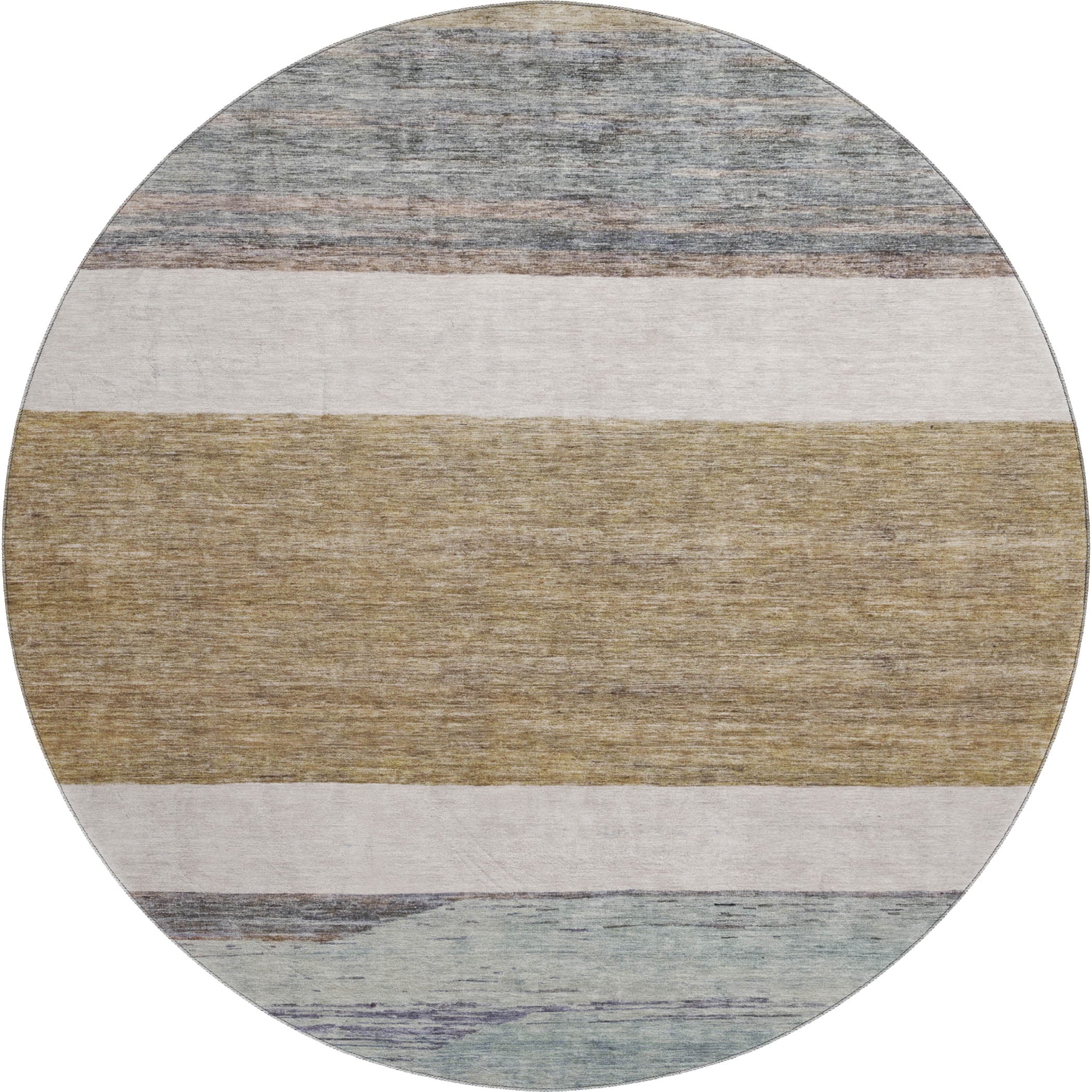 Ghent Machine Washable Transitional Mocha Brown Rug 8' x 8' #shape_Round