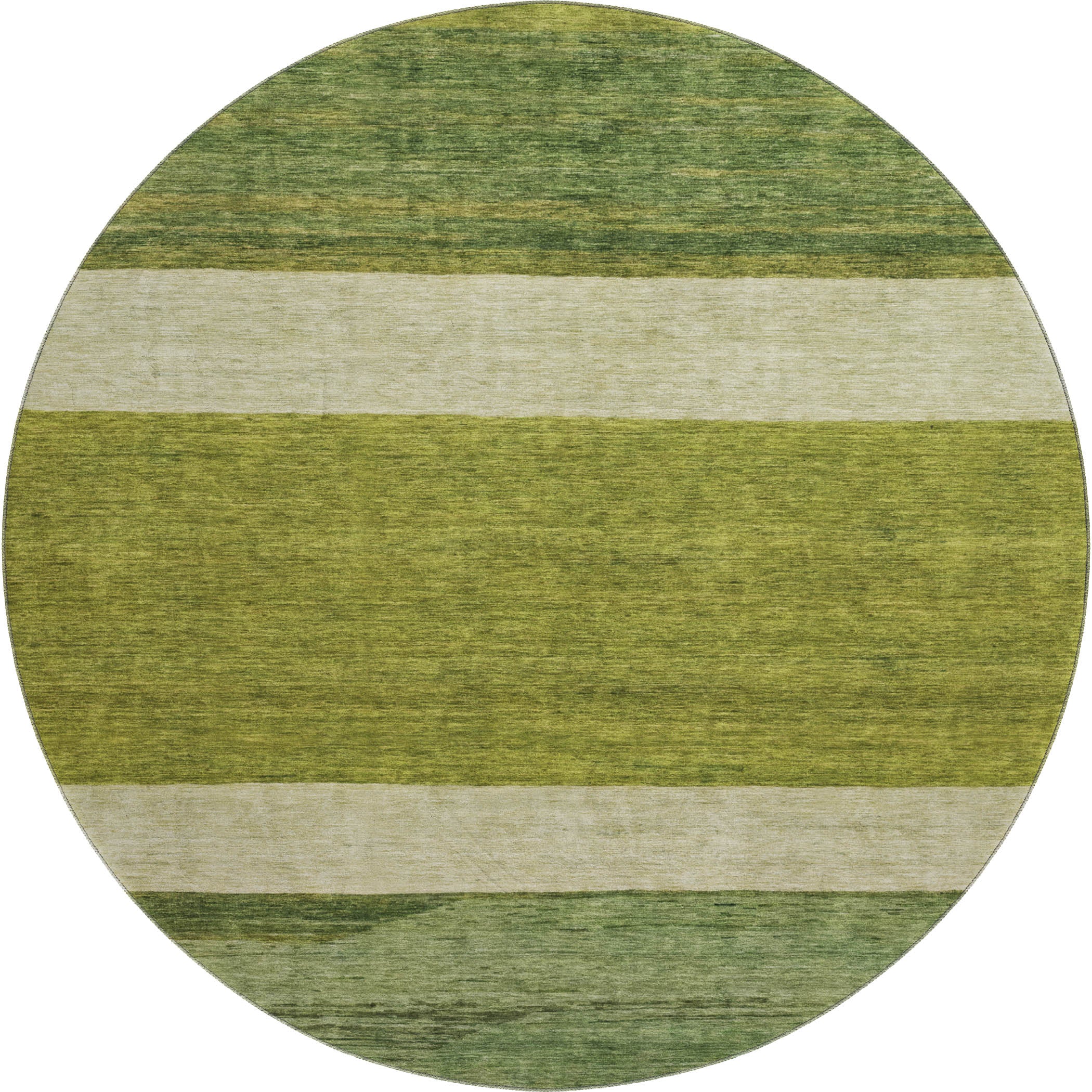 Ghent Machine Washable Transitional Olive Green Rug 8' x 8' #shape_Round