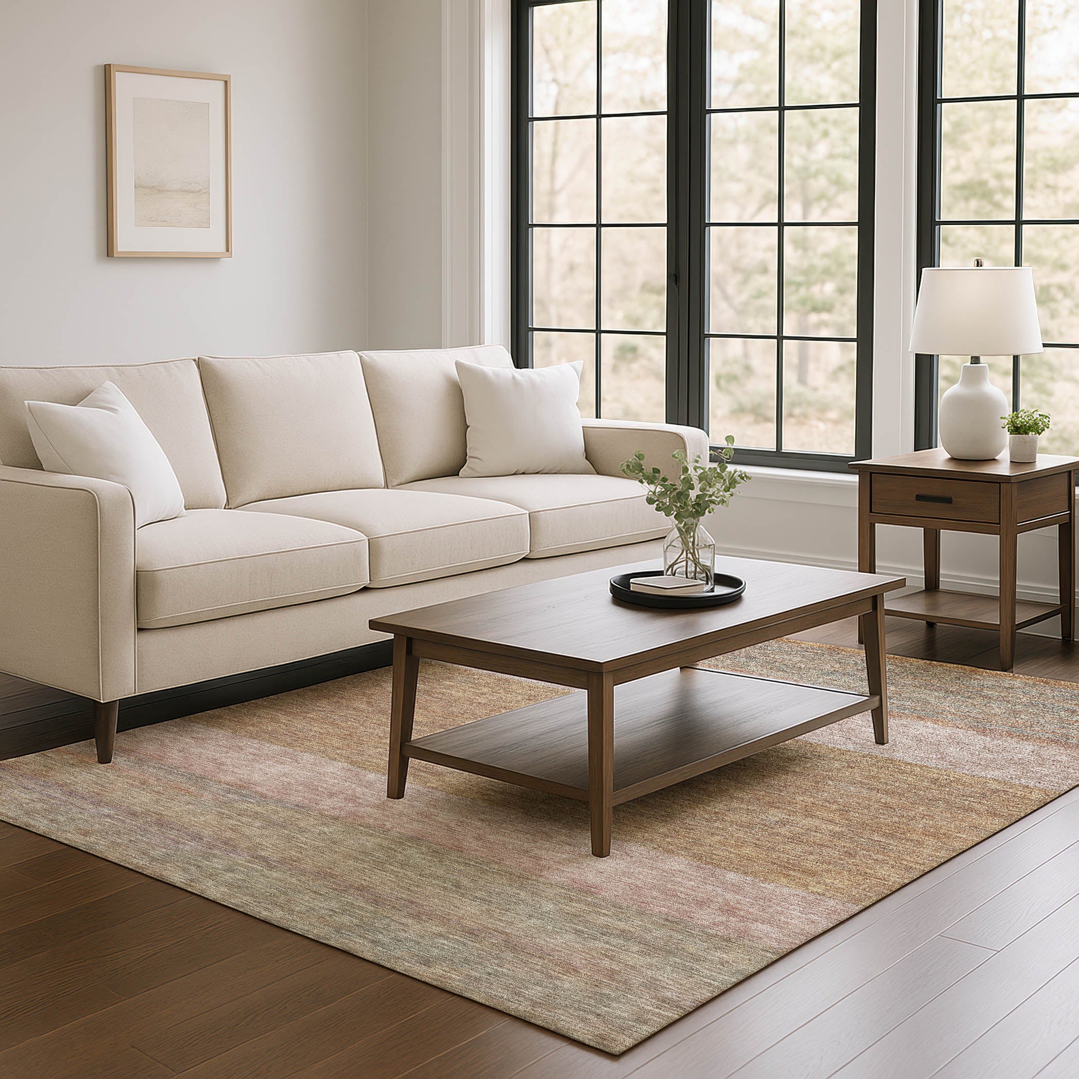 Ghent Machine Washable Transitional Salmon Orange Rug 2'6" x 3'10" #shape_Rectangle