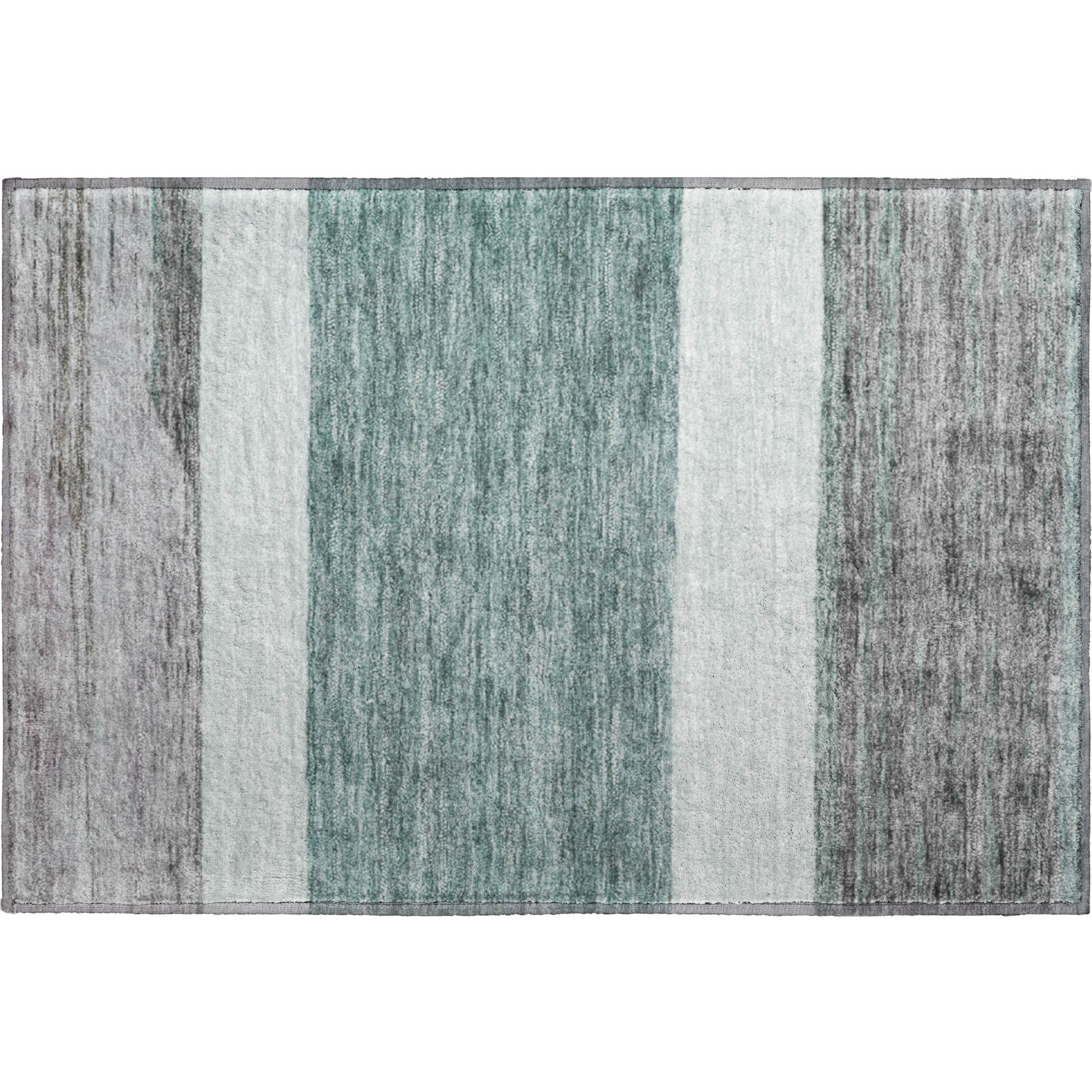 Ghent Machine Washable Transitional Teal Rug 1'8" x 2'6" #shape_Rectangle