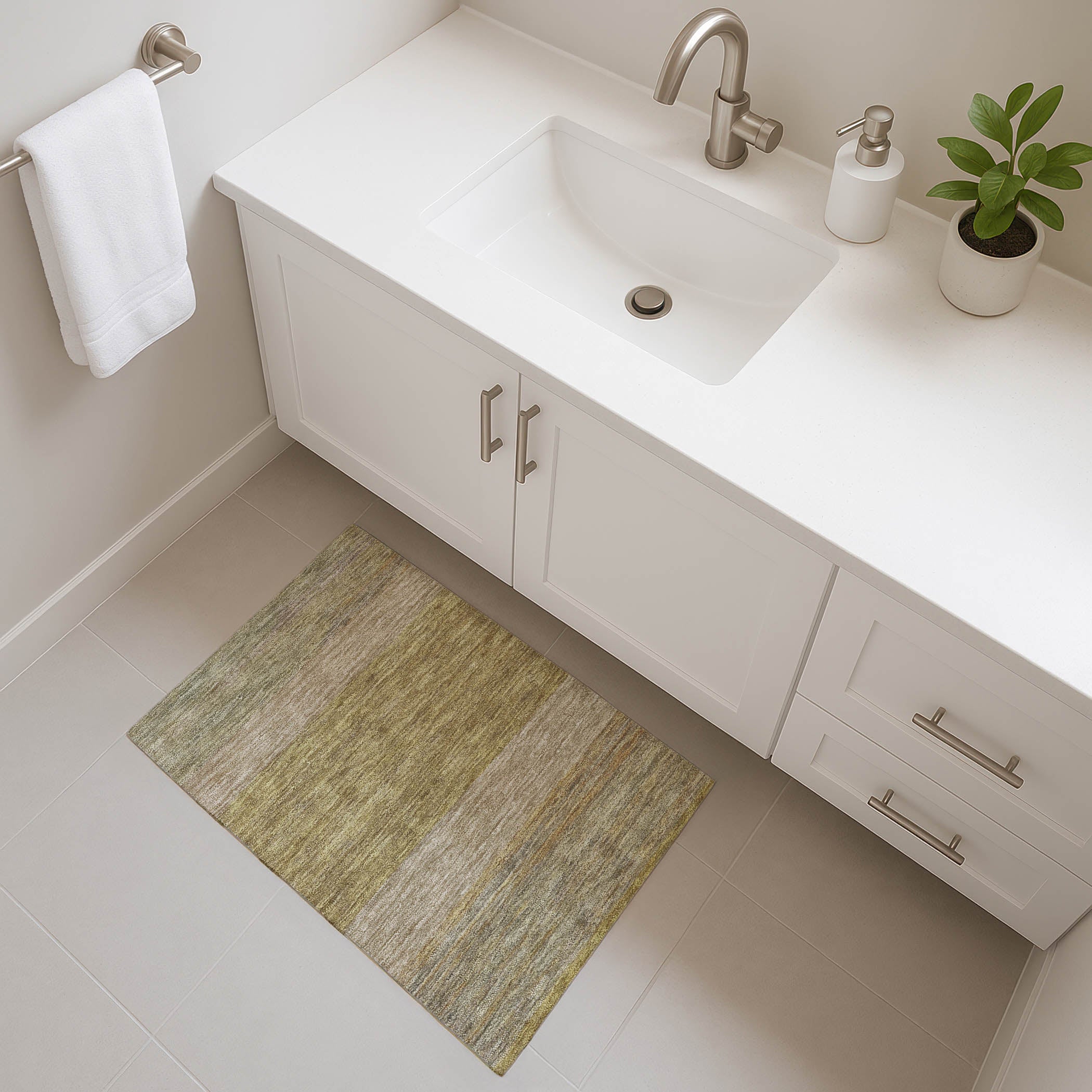 Ghent Machine Washable Transitional Wheat Gold Rug 1'8" x 2'6" #shape_Rectangle