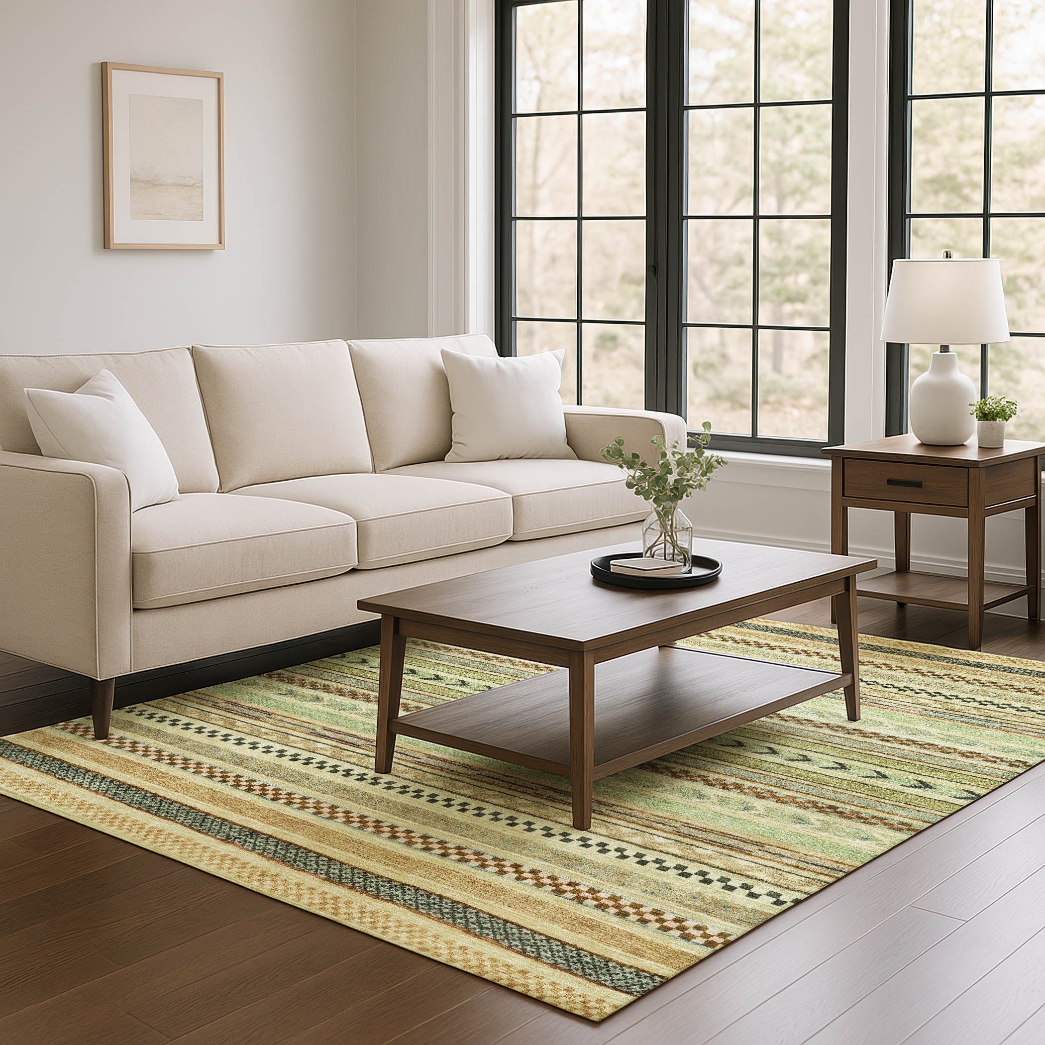 Sarajevo Machine Washable Transitional Beige Brown Rug 2'6" x 3'10" #shape_Rectangle