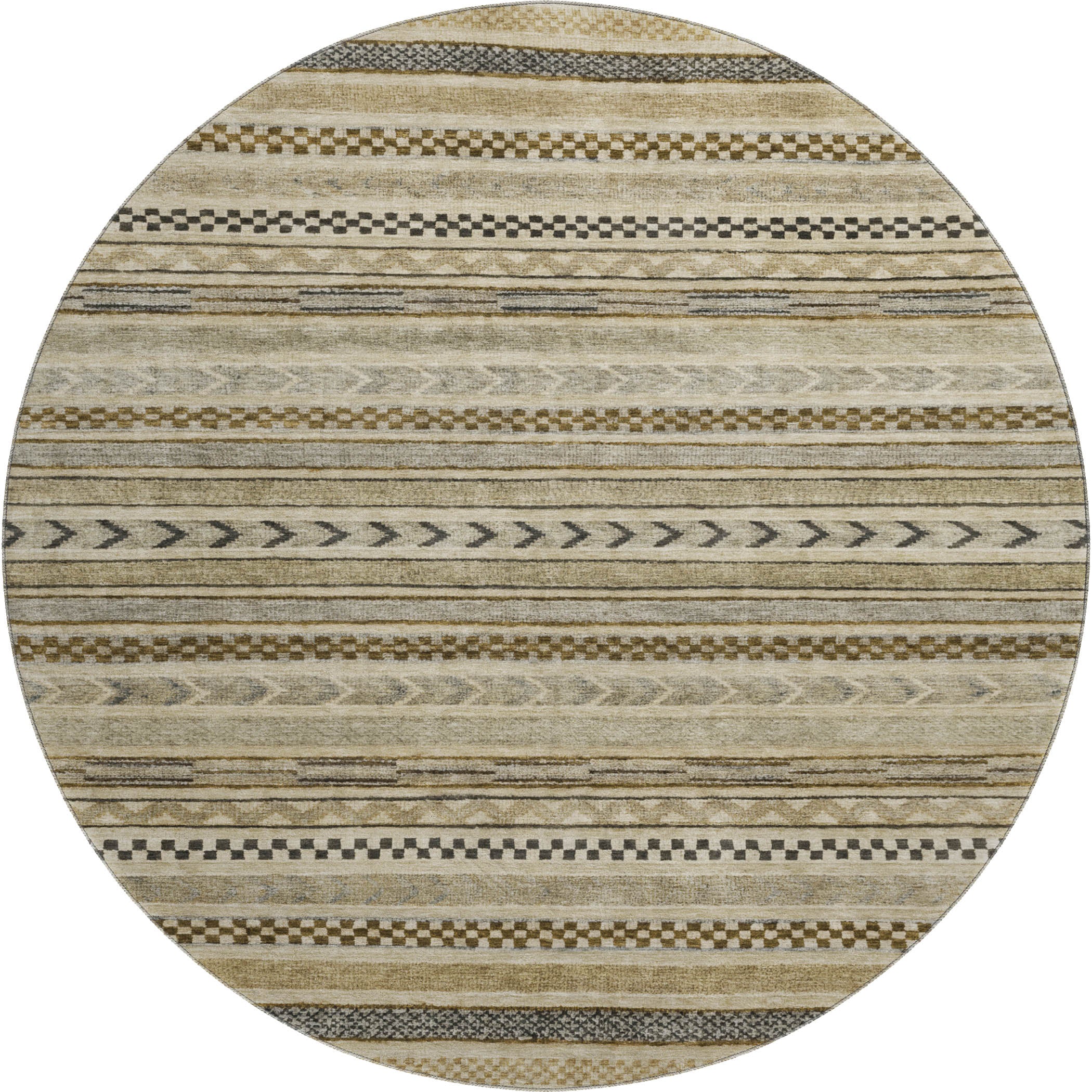 Sarajevo Machine Washable Transitional Chocolate Brown Rug 8' x 8' #shape_Round
