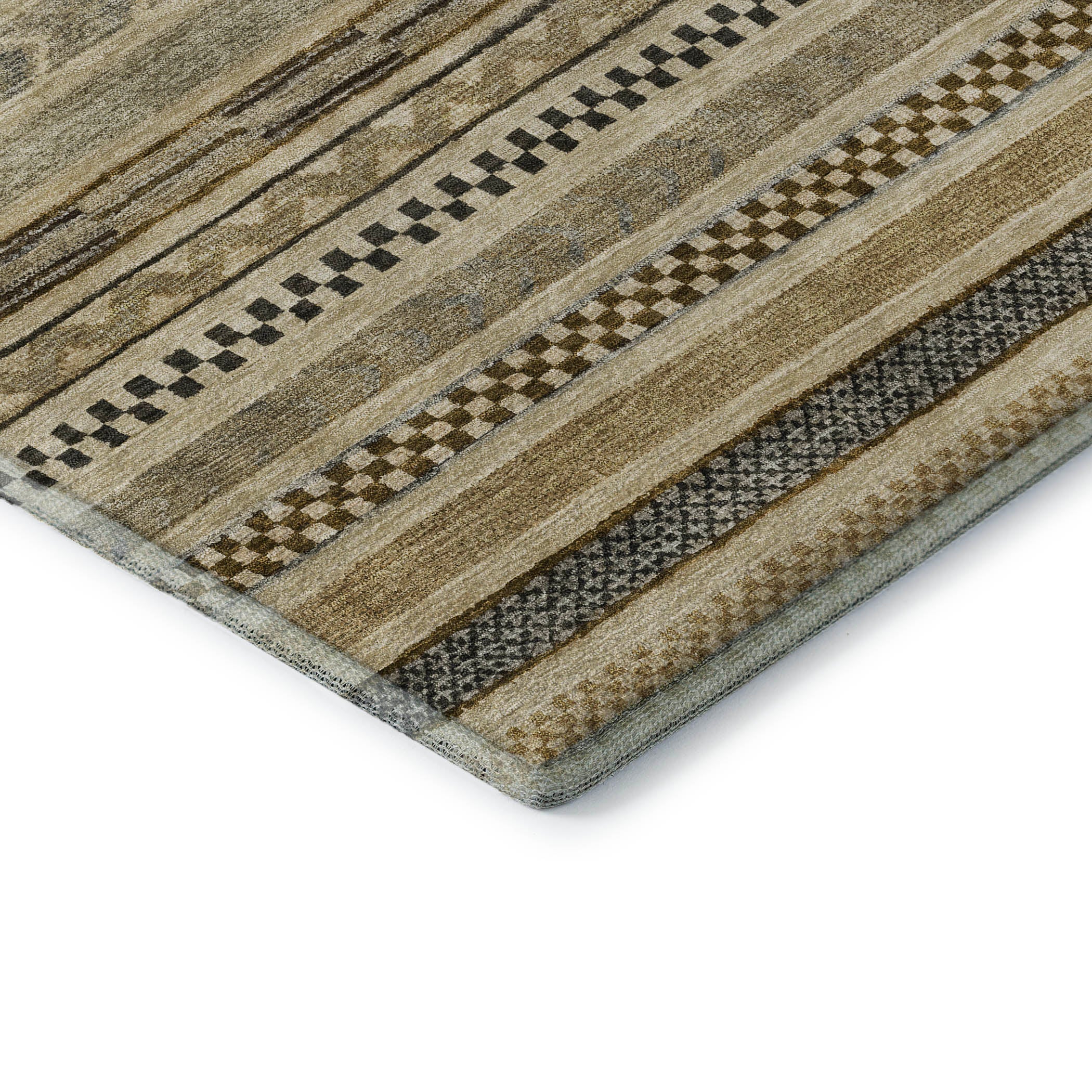 Sarajevo Machine Washable Transitional Chocolate Brown Rug 1'8" x 2'6" #shape_Rectangle