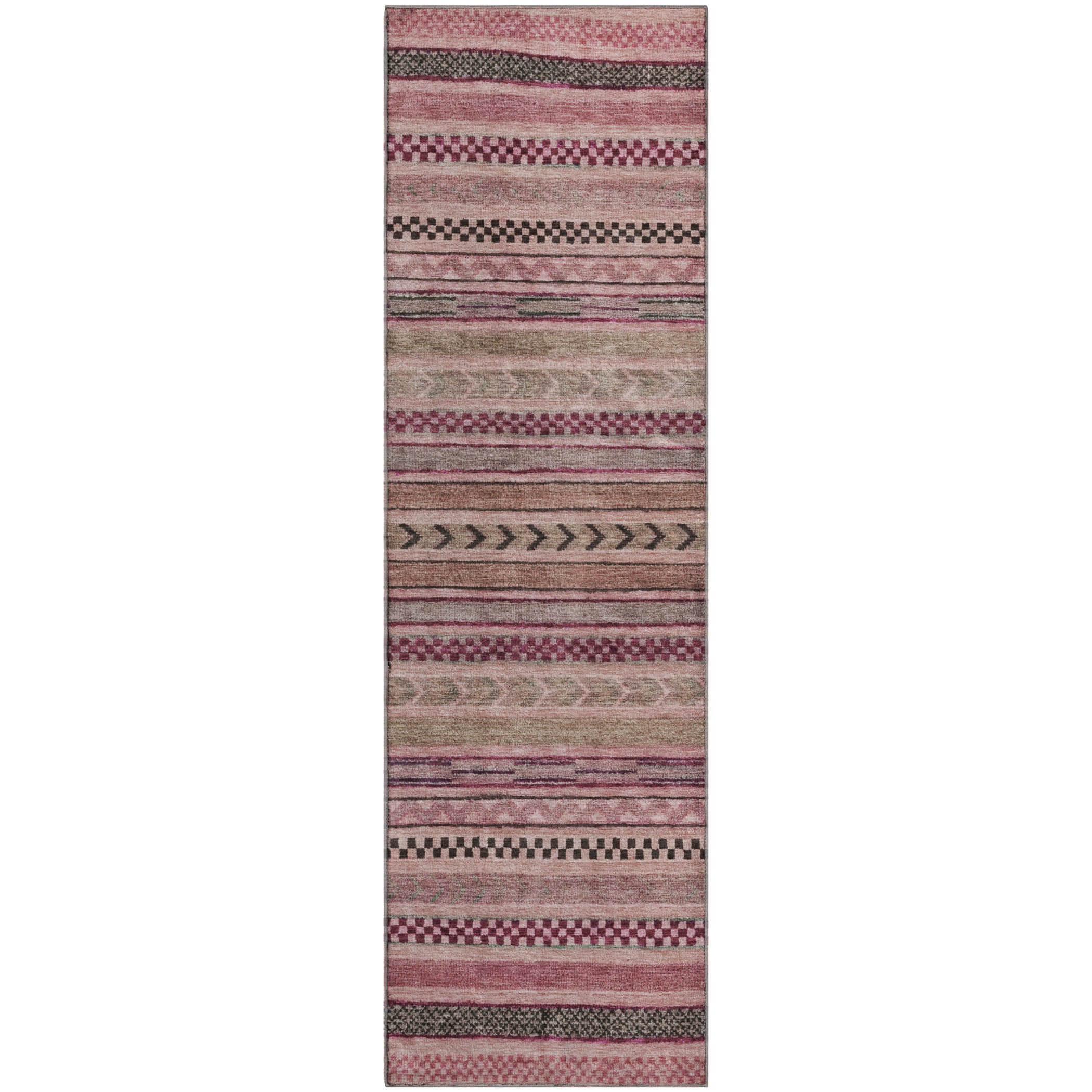 Sarajevo Machine Washable Transitional Pink Rug 2'3" x 7'6" #shape_Runner