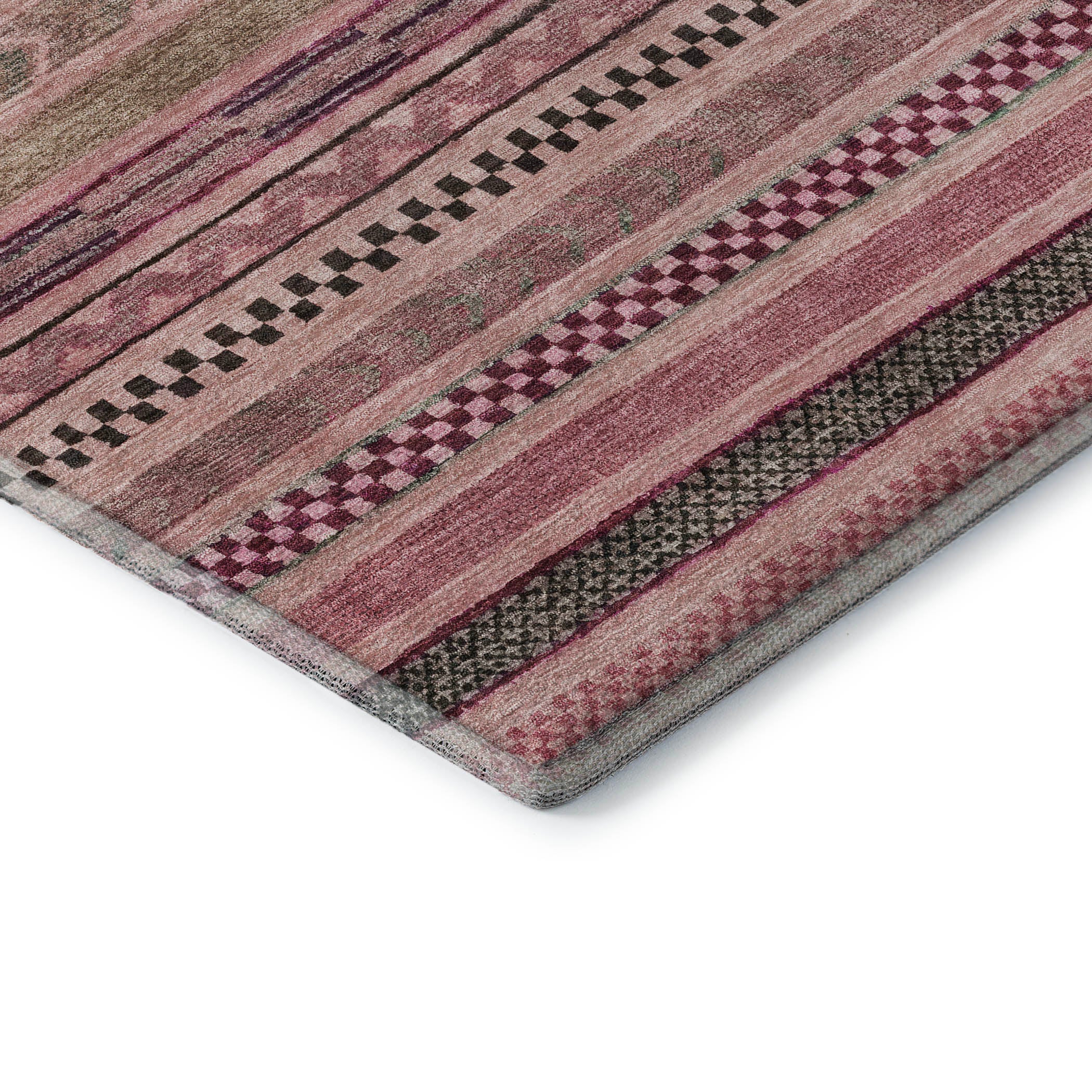 Sarajevo Machine Washable Transitional Pink Rug 1'8" x 2'6" #shape_Rectangle