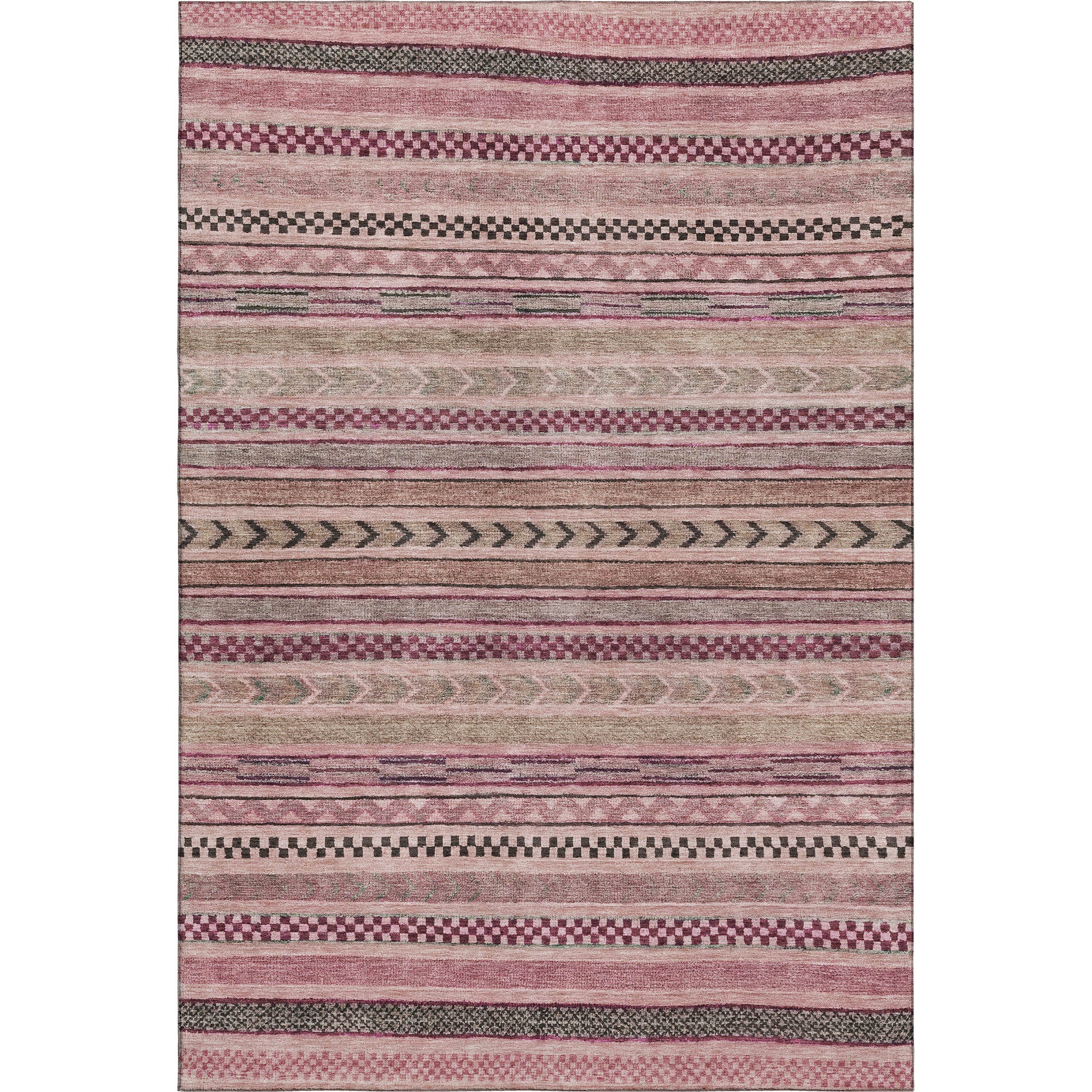 Sarajevo Machine Washable Transitional Pink Rug 2'6" x 3'10" #shape_Rectangle