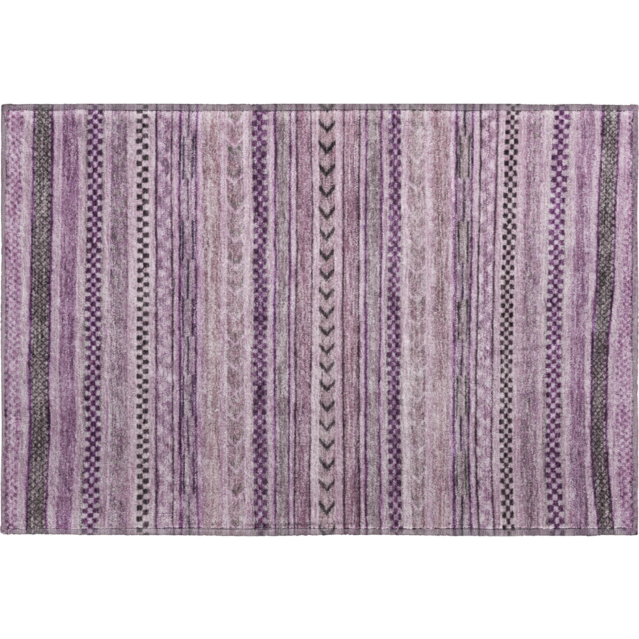 Sarajevo Machine Washable Transitional Plum Purple Rug 1'8" x 2'6" #shape_Rectangle
