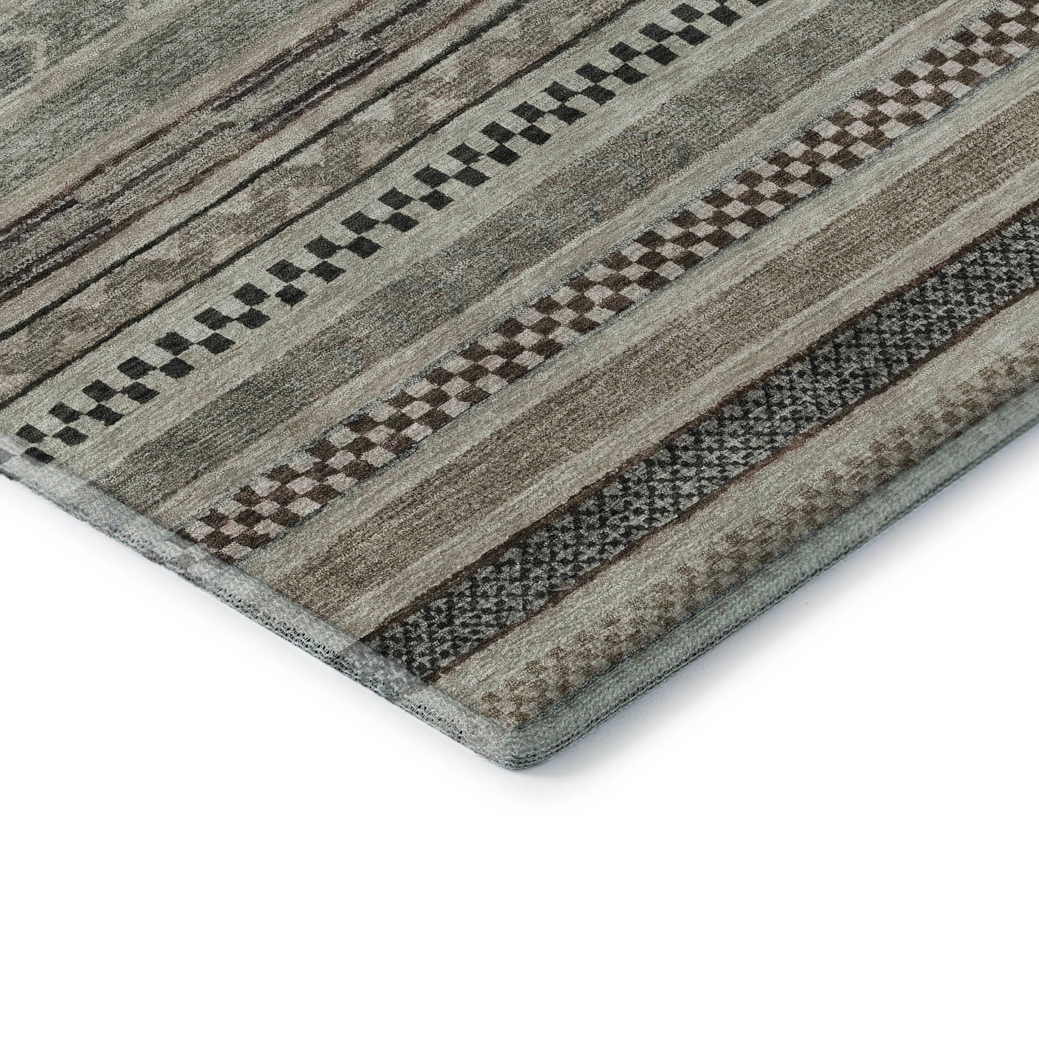 Sarajevo Machine Washable Transitional Taupe Brown Rug 1'8" x 2'6" #shape_Rectangle