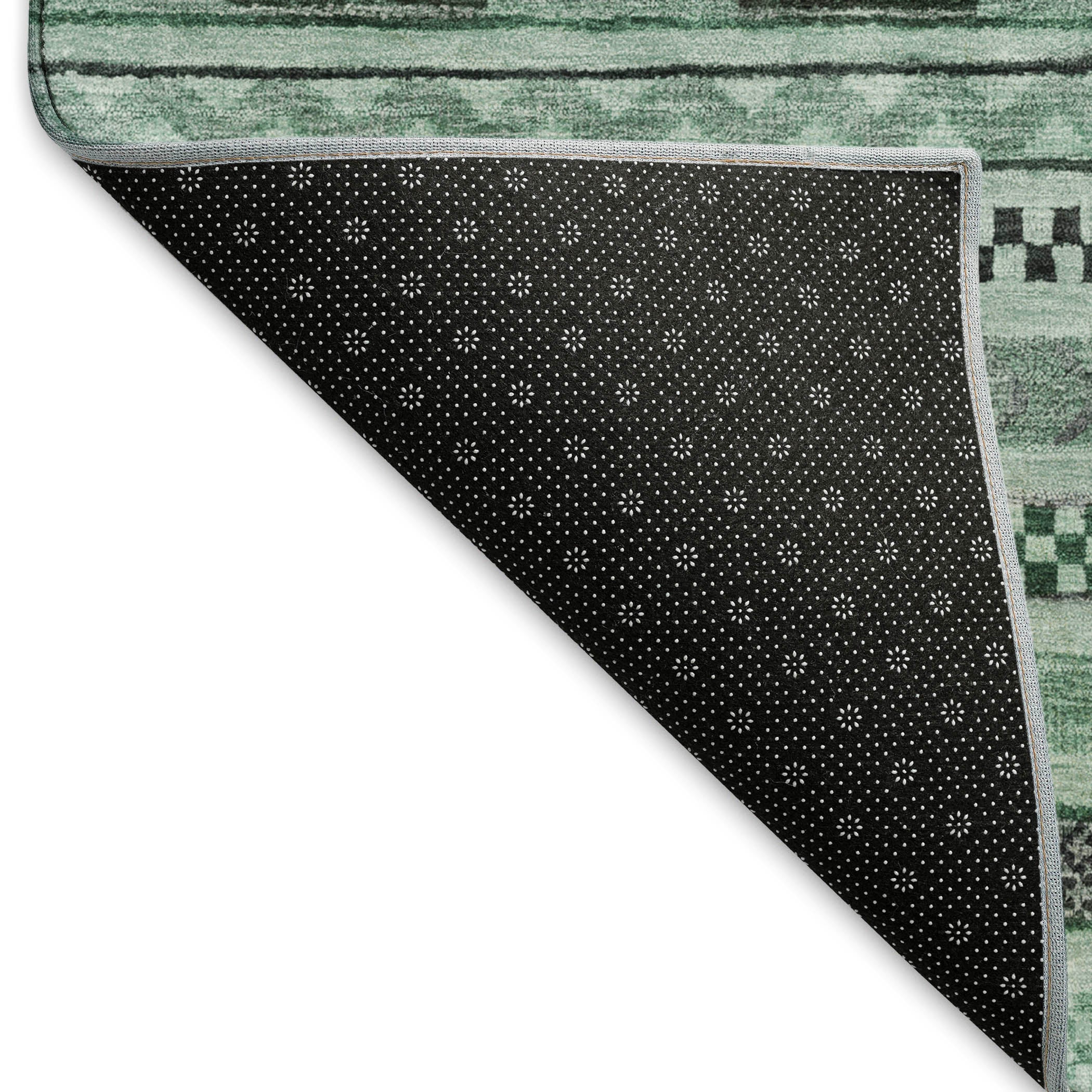 Sarajevo Machine Washable Transitional Teal Rug 1'8" x 2'6" #shape_Rectangle