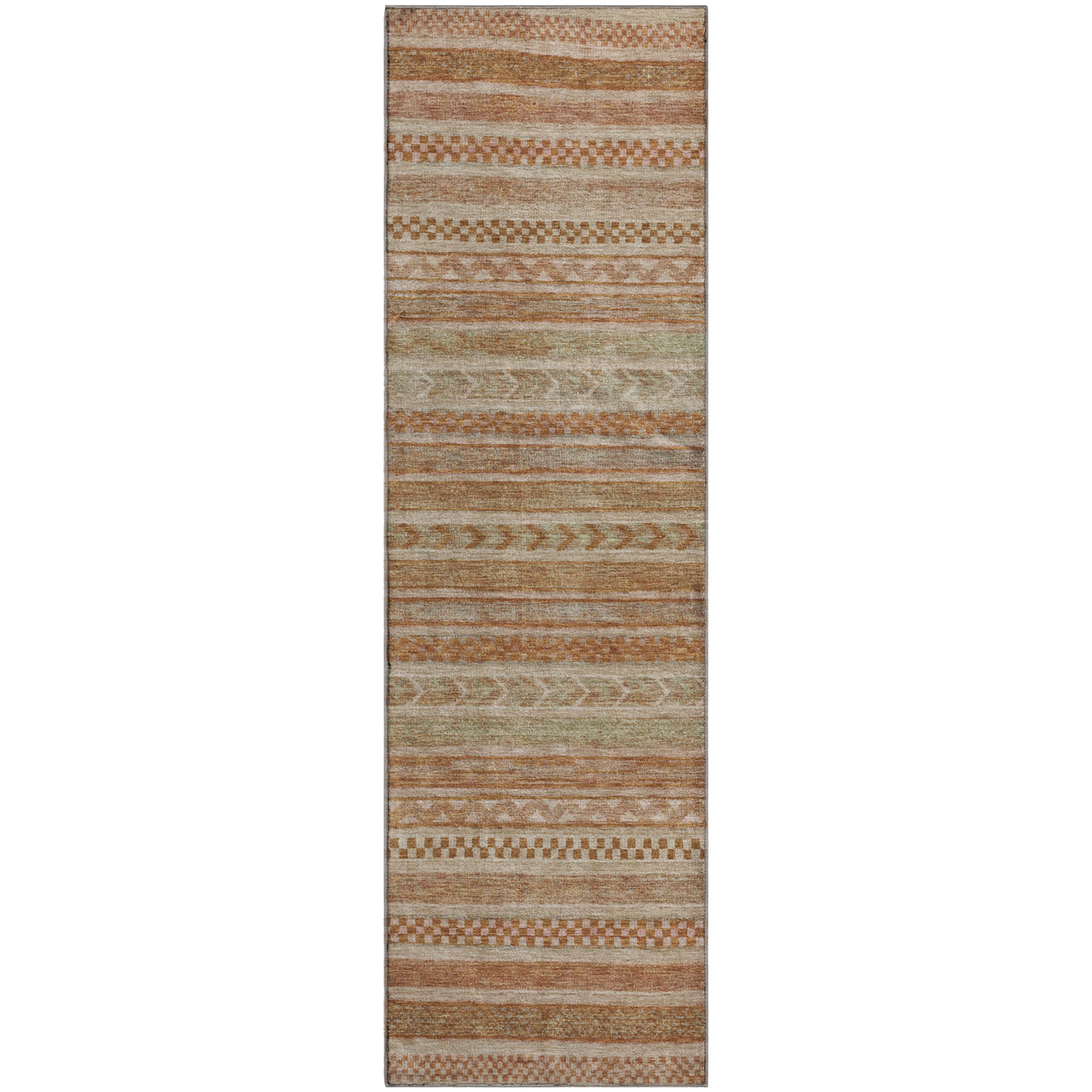 Sarajevo Machine Washable Transitional Terracotta Orange Rug 2'3" x 7'6" #shape_Runner
