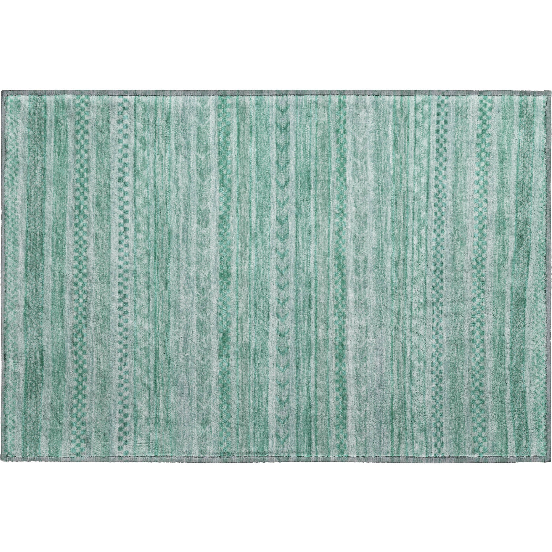Sarajevo Machine Washable Transitional Turquoise Teal Rug 1'8" x 2'6" #shape_Rectangle