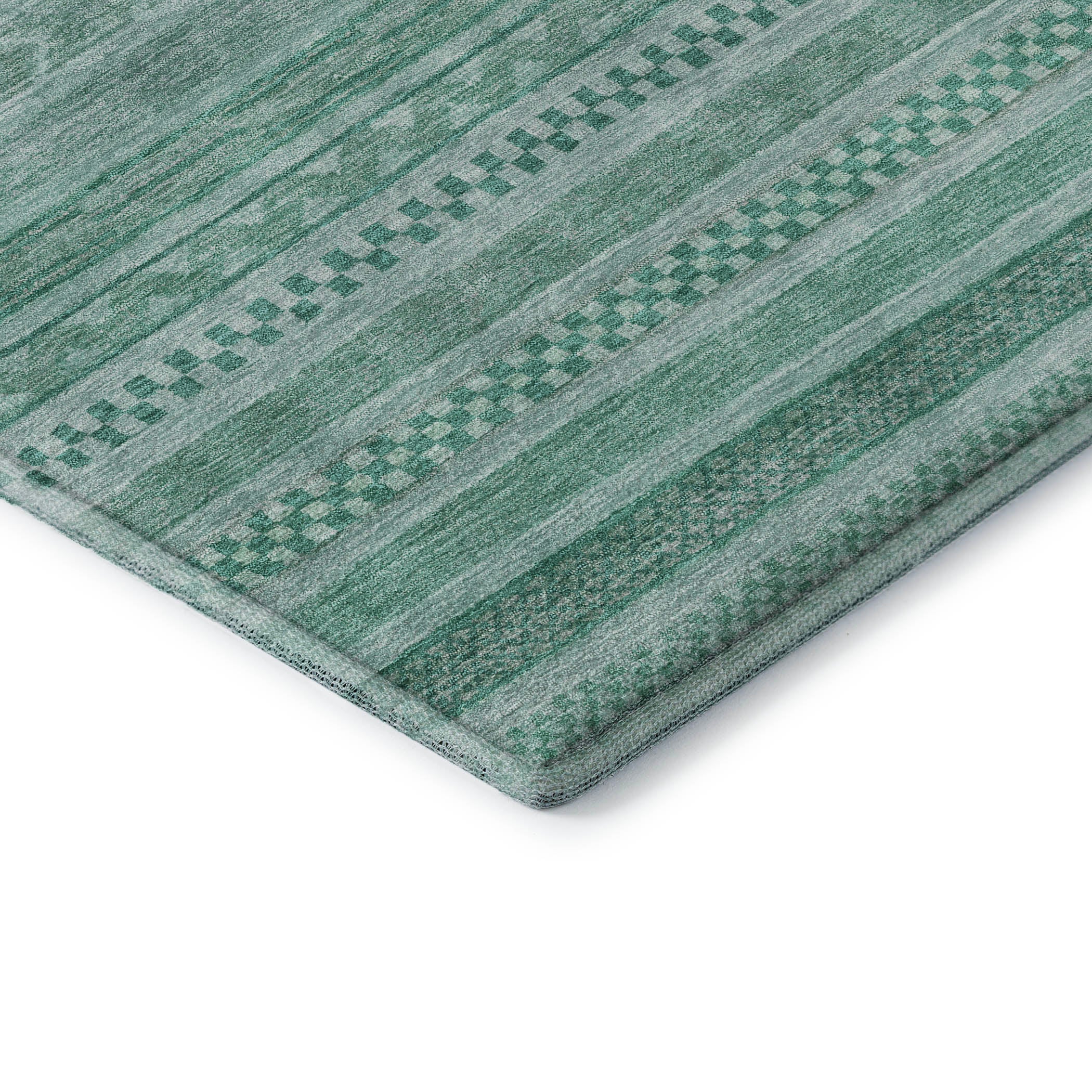 Sarajevo Machine Washable Transitional Turquoise Teal Rug 1'8" x 2'6" #shape_Rectangle