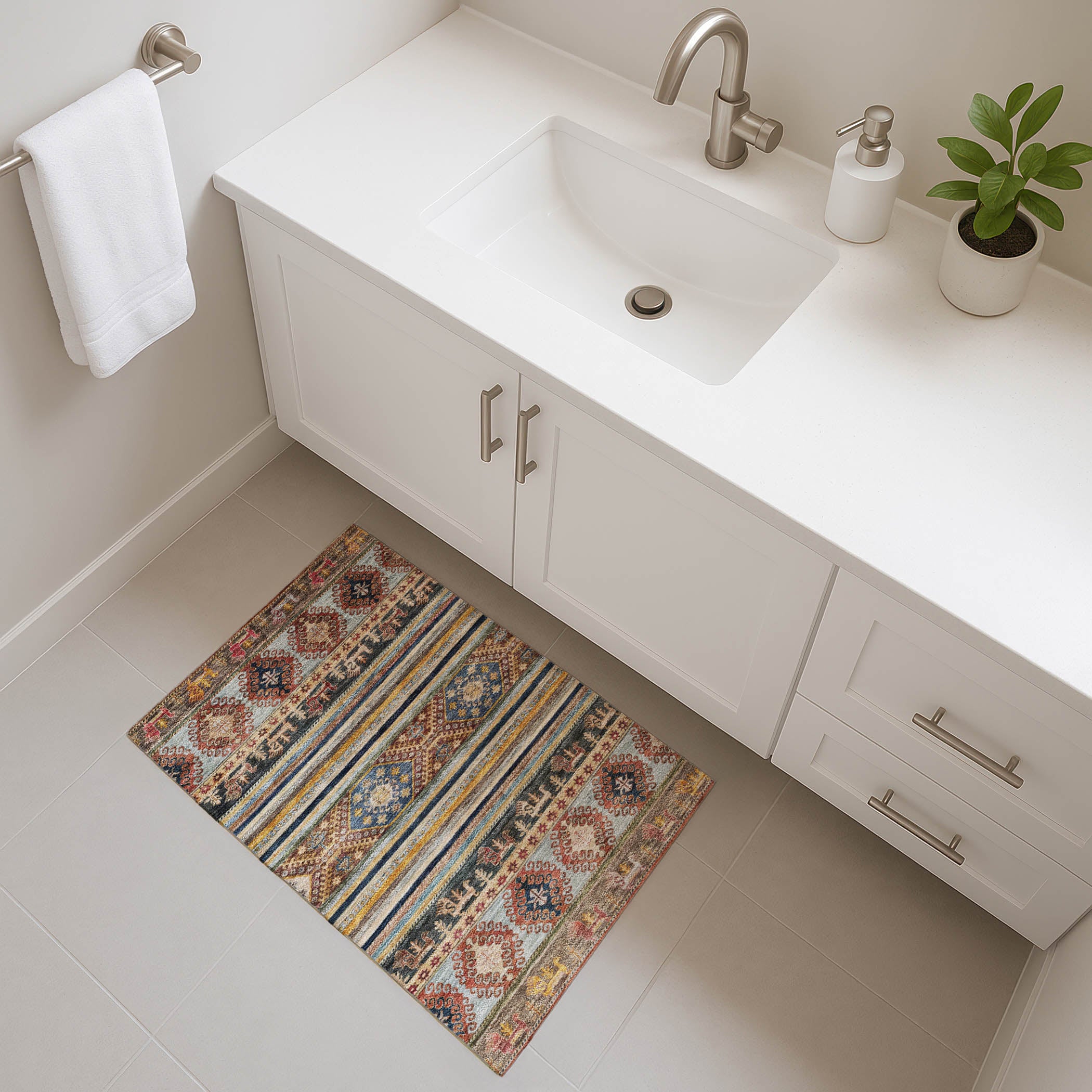 Rome Machine Washable Transitional Paprika Orange Rug 1'8" x 2'6" #shape_Rectangle