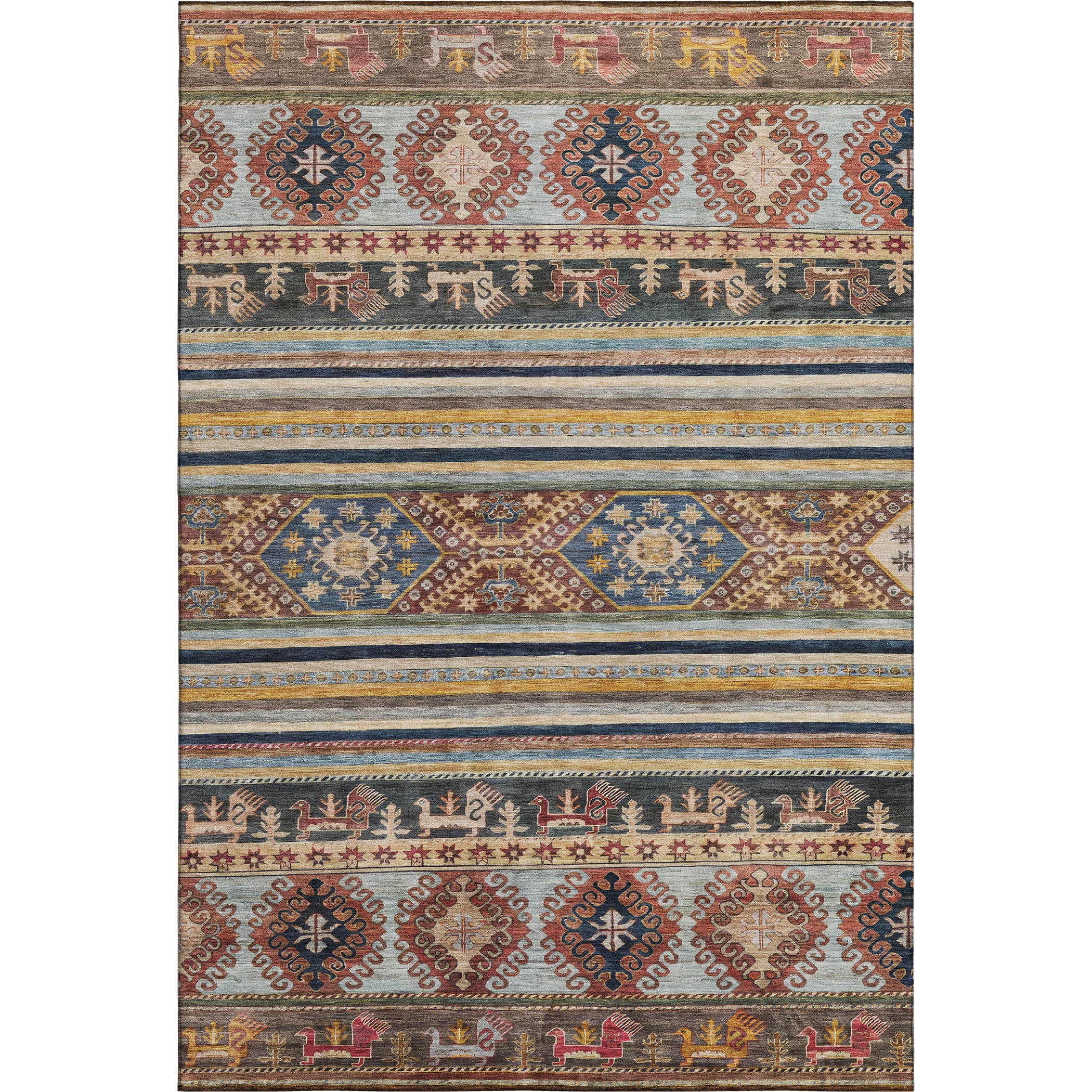 Rome Machine Washable Transitional Paprika Orange Rug 2'6" x 3'10" #shape_Rectangle