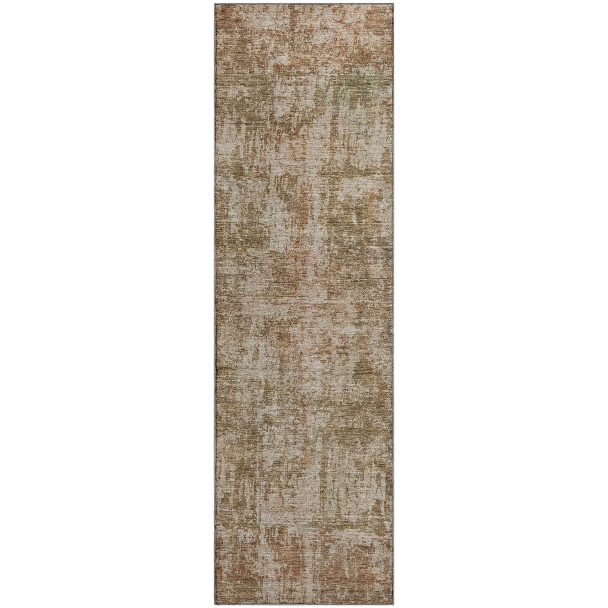 Queenstown Machine Washable Transitional Beige Brown Rug 2'3" x 7'6" #shape_Runner